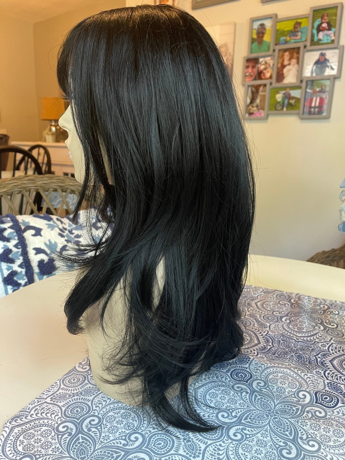 Custom Dark Brown Jett Layered Wig Shag Wig Layers Modified Wolf Cut Long Side Bang Silk Touch Wig Cosplay Wig Drag