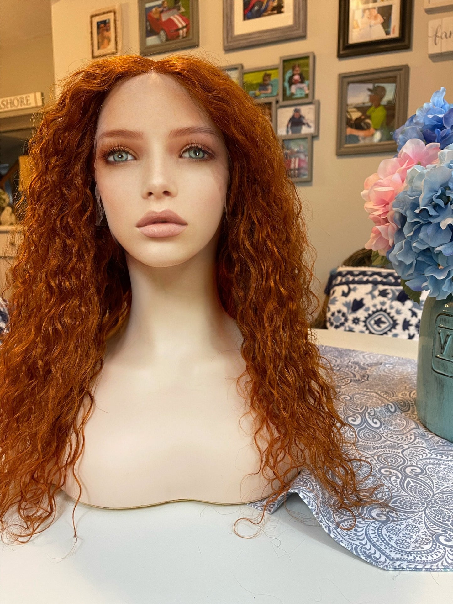 Siobhan Spiral Curl Wig Hand Tied Red Wig 100% Human Hair Ginger Wig Alopecia Wig Chemo Wig