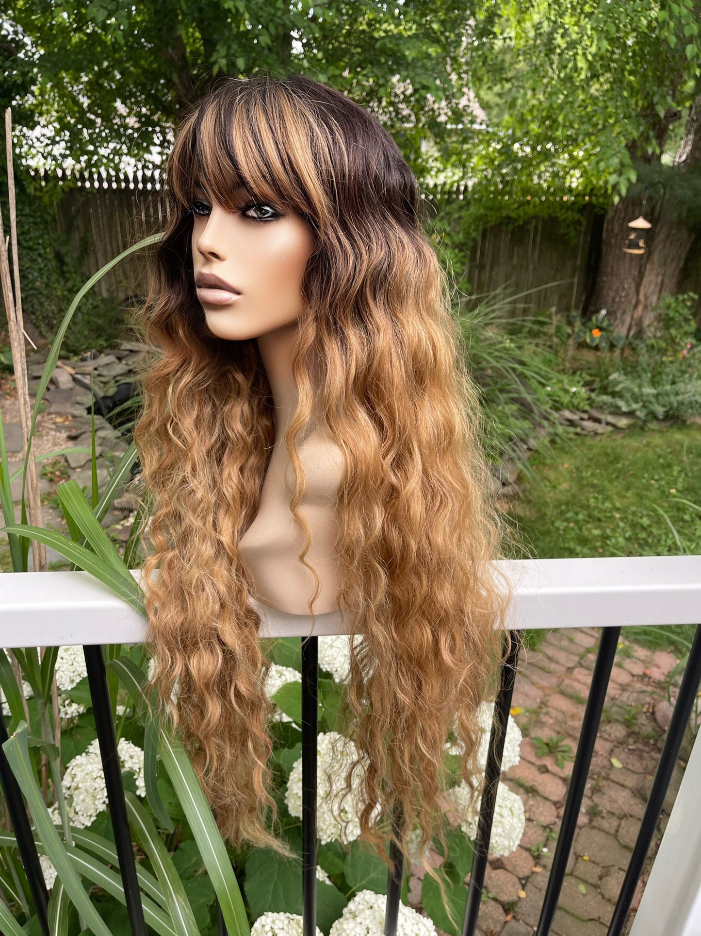 Honeybun Extra Long Medium Density Wig Very Long Wig Blonde Brown Wig Rooted HD Classic Cap Wig