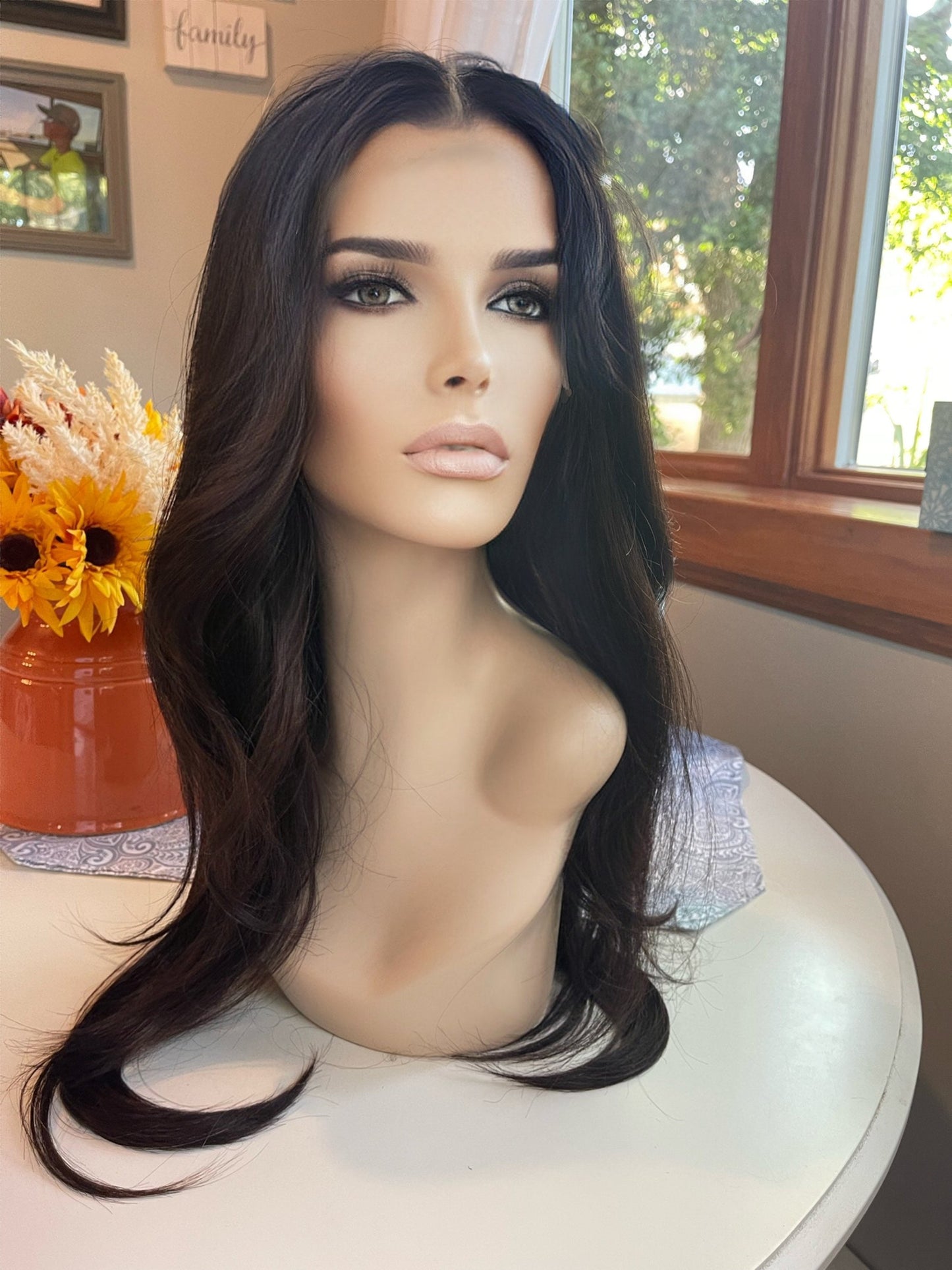 Angie Mono Top Free Parting Wig Hand Tied Rich Brown Wig Hand Tied Lace Frontal Wig Deep Wave Wig Lots of Body Wig