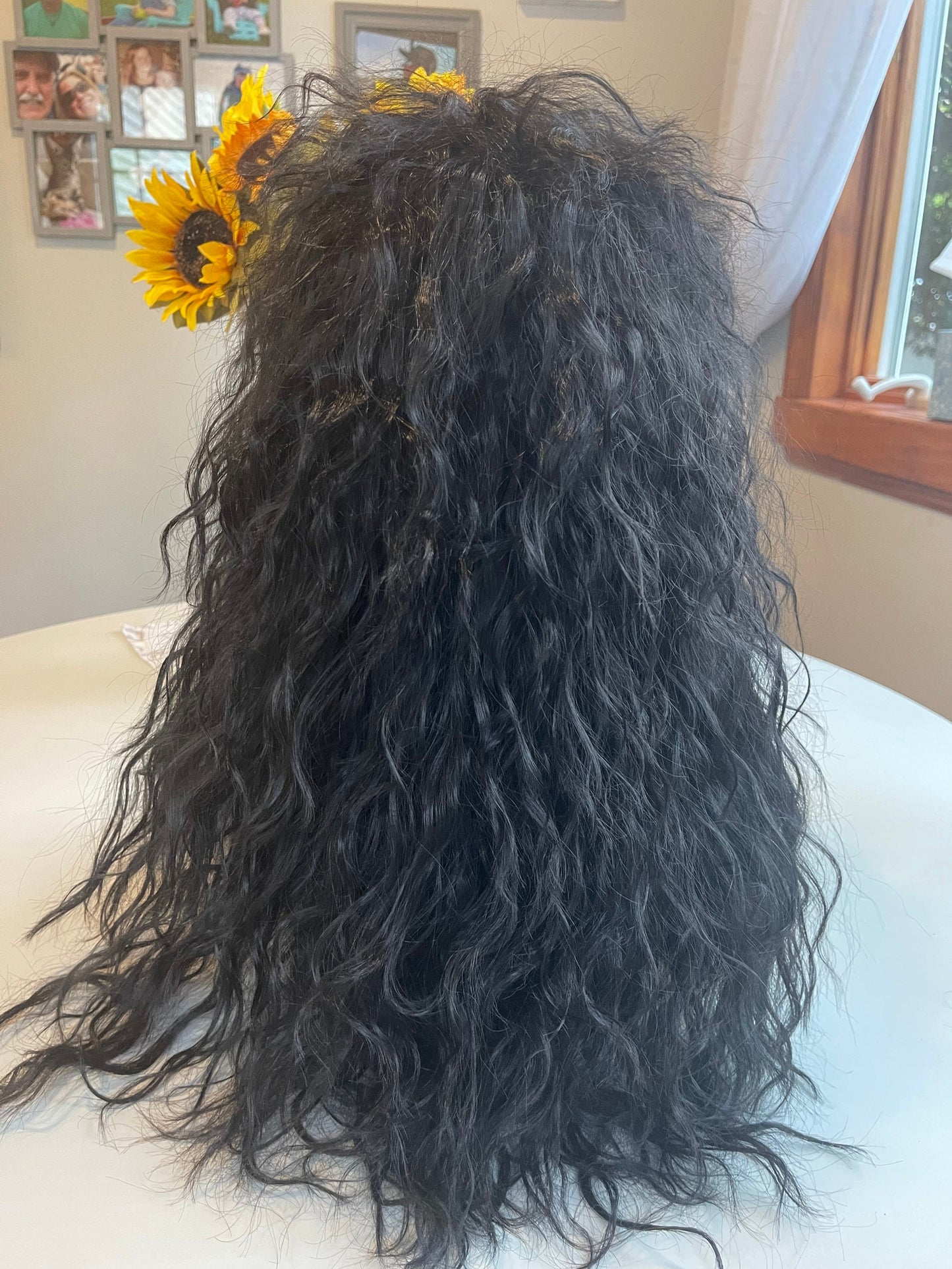 Hot Rocker Wig Metalhead KISS Mötley Crüe Costume Stage Wig Long Large Cap Unisex Blonde Wig Rooted Wavy Heart Loose Wave Wild Wig