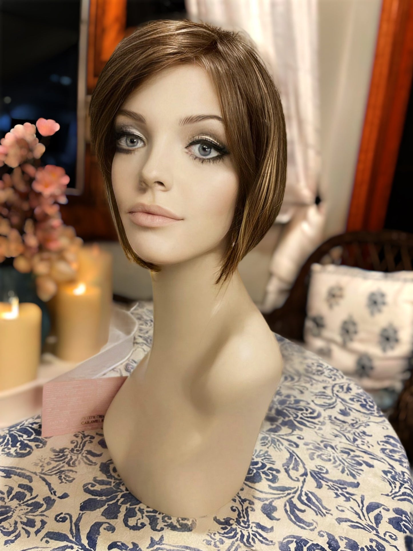 Petite Cap Charm Estetica Custom Small Cap Medical Wig Glueless Wig Alopecia Chemo Medium Brown Caramel Highlight CaramelKiss