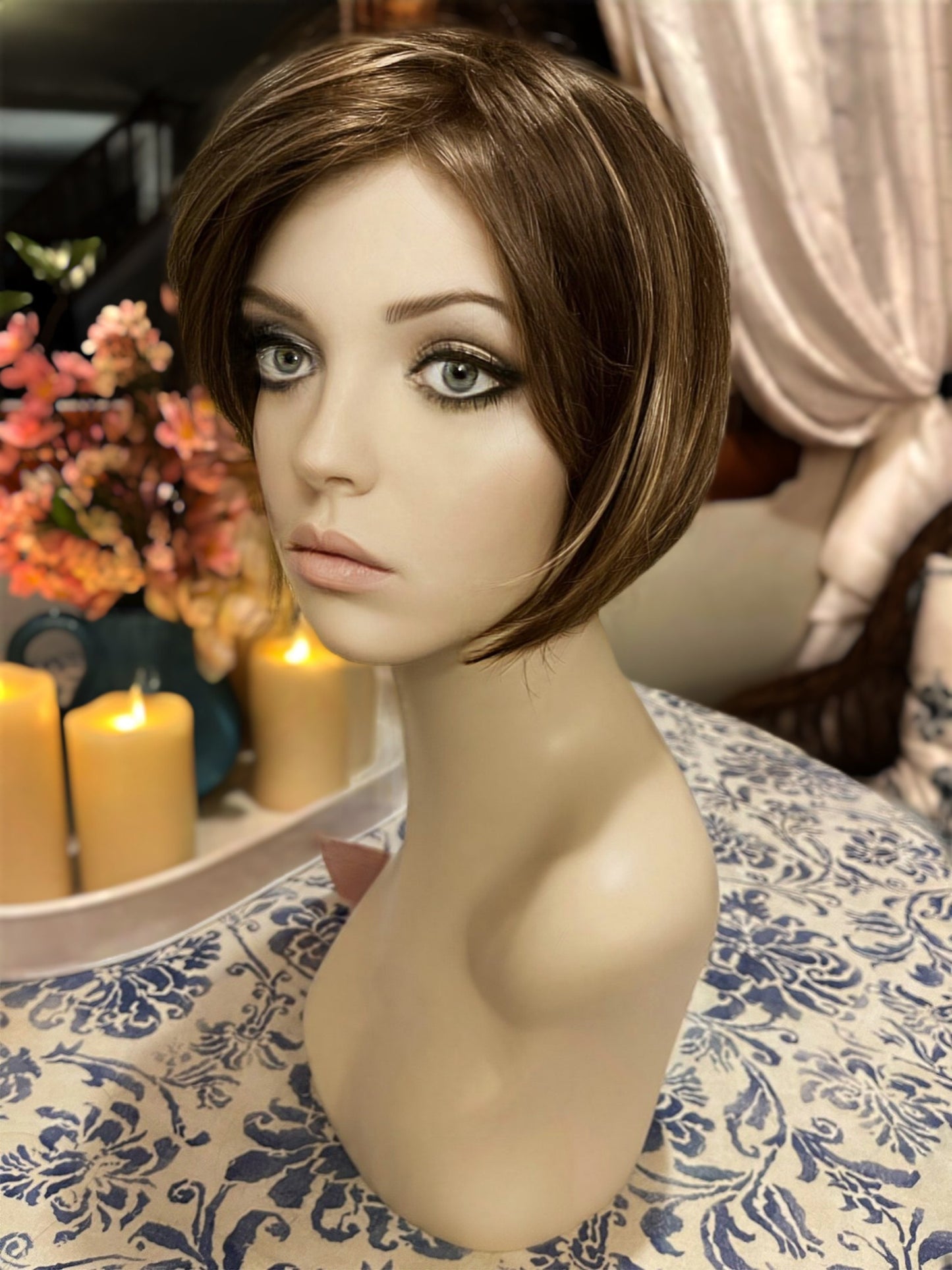 Petite Cap Charm Estetica Custom Small Cap Medical Wig Glueless Wig Alopecia Chemo Medium Brown Caramel Highlight CaramelKiss