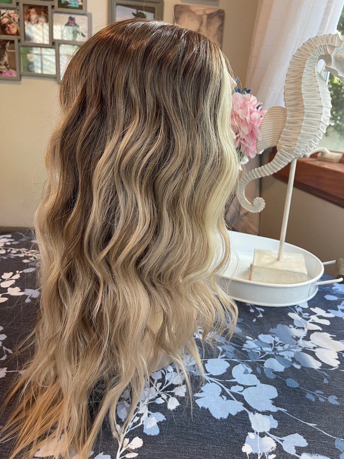 Sheenah Money Piece Texturized Blonde Wig Highlighted Lowlights Lace Front Wig