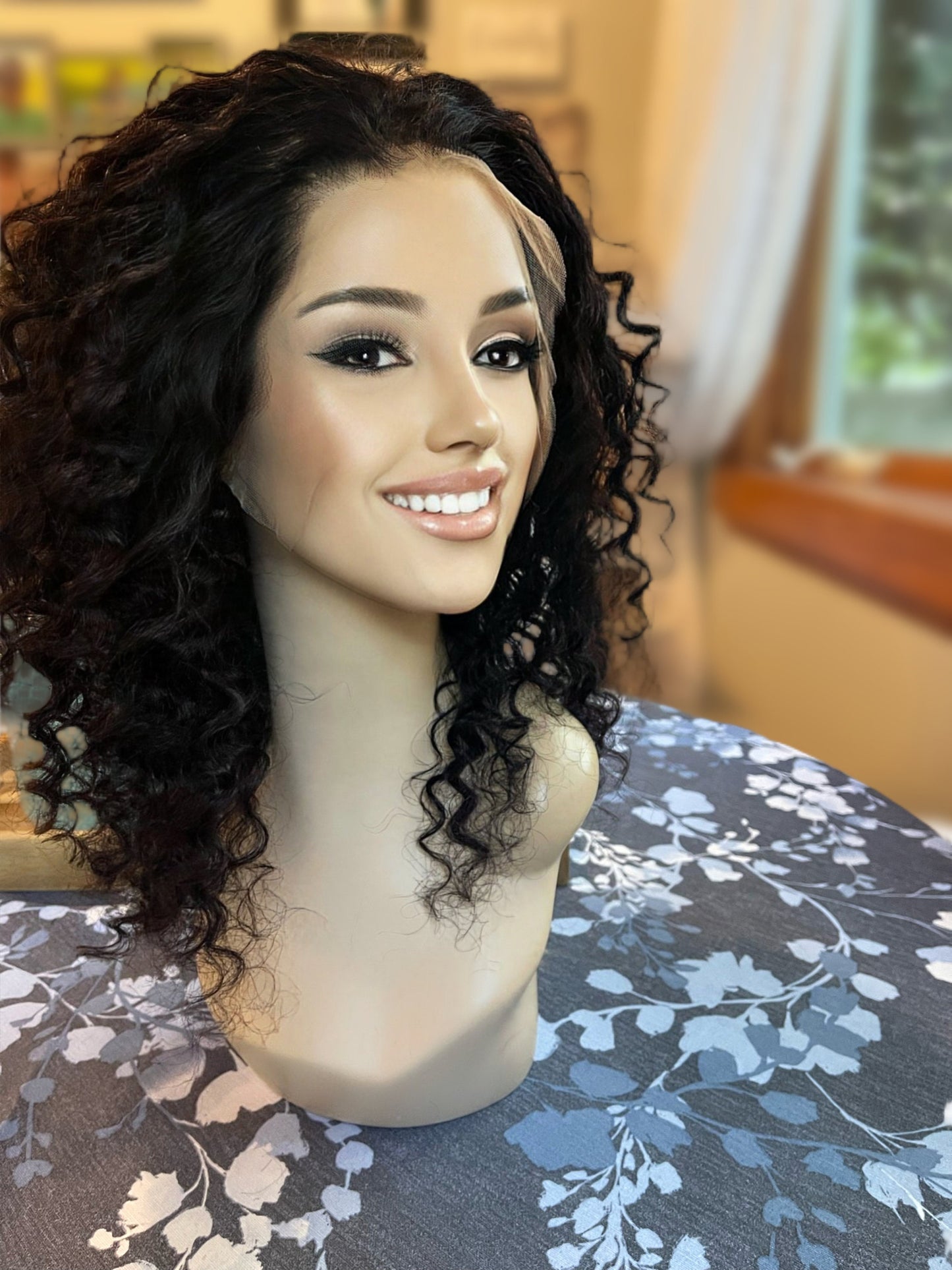 Graeme 100% Human Hair HD Lace Frontal Black Wig Spiral Wig Long Layers Wig Human Hair Natural Texture Curly Hair