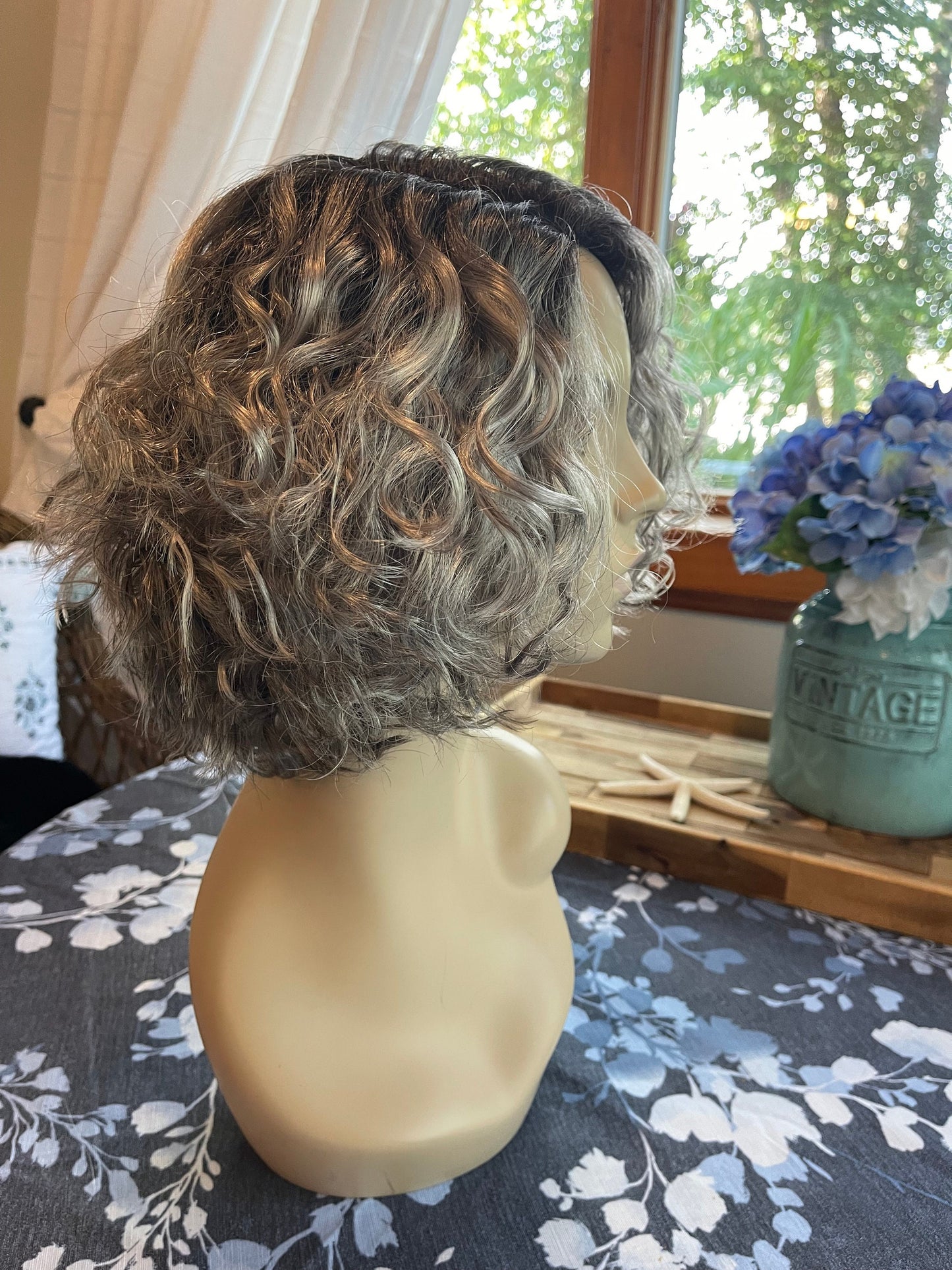 Inspire Classic Style Salt and Pepper Stacked Curly Bob Wig Gray Short Salt And Pepper Grey Wig Medical Wig Fashion Wig