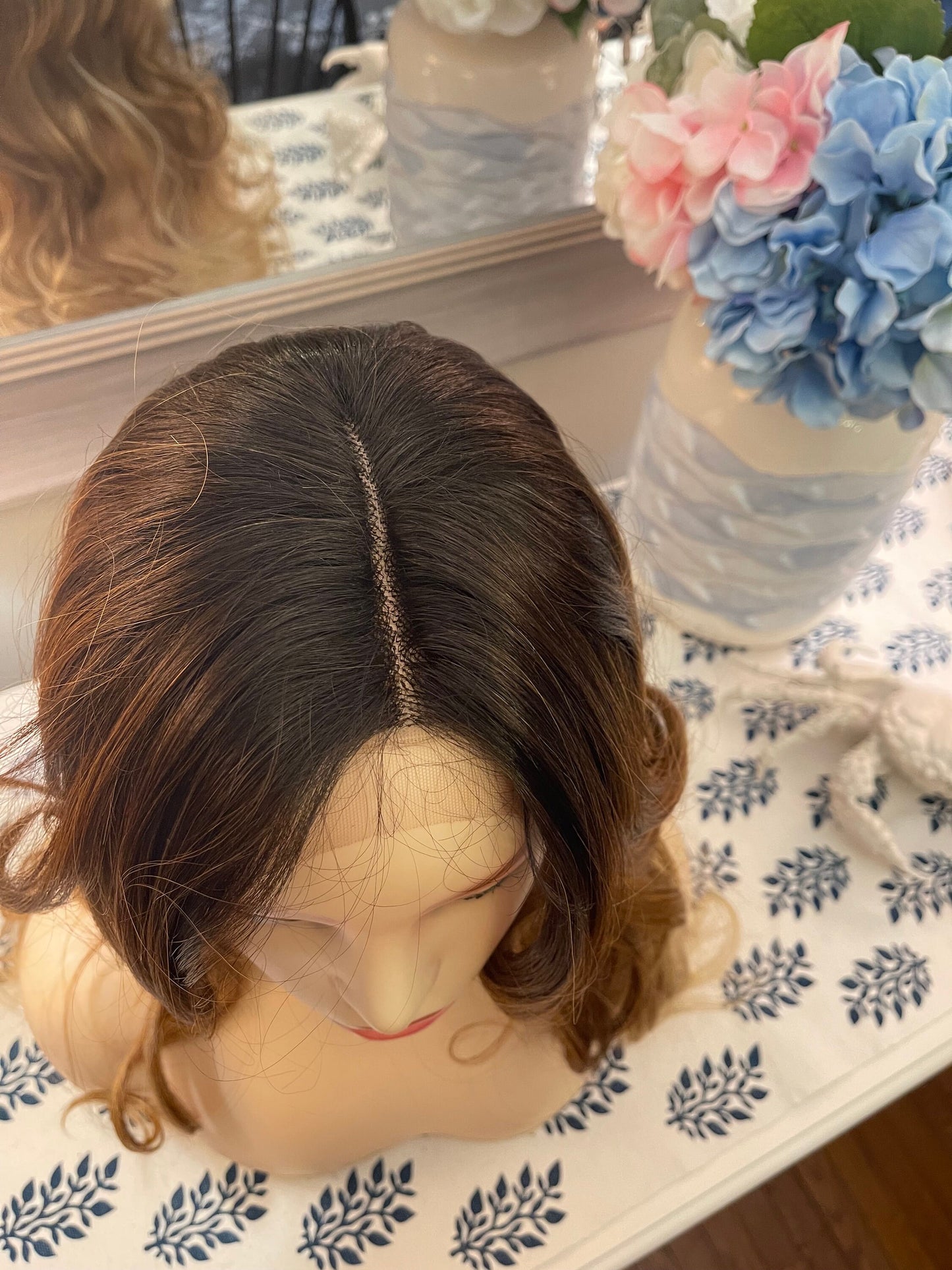 Pietra Gold Ginger Color Melt Wig Ombré Wig Velvety HD Fibers Transparent Lace Front Wig Wavy Loose Curl Wig Curls Ultra Glam Natural Wig