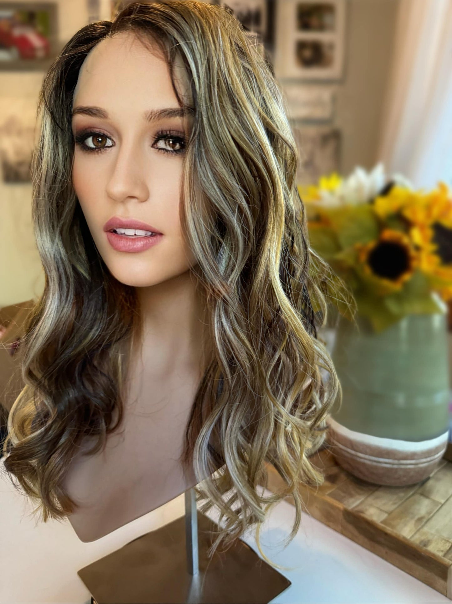 Tatianna Beach Waves Caramel Lush Crème Brûlée Wig Lace Front Wig Blonde Human Blend Wig Natural