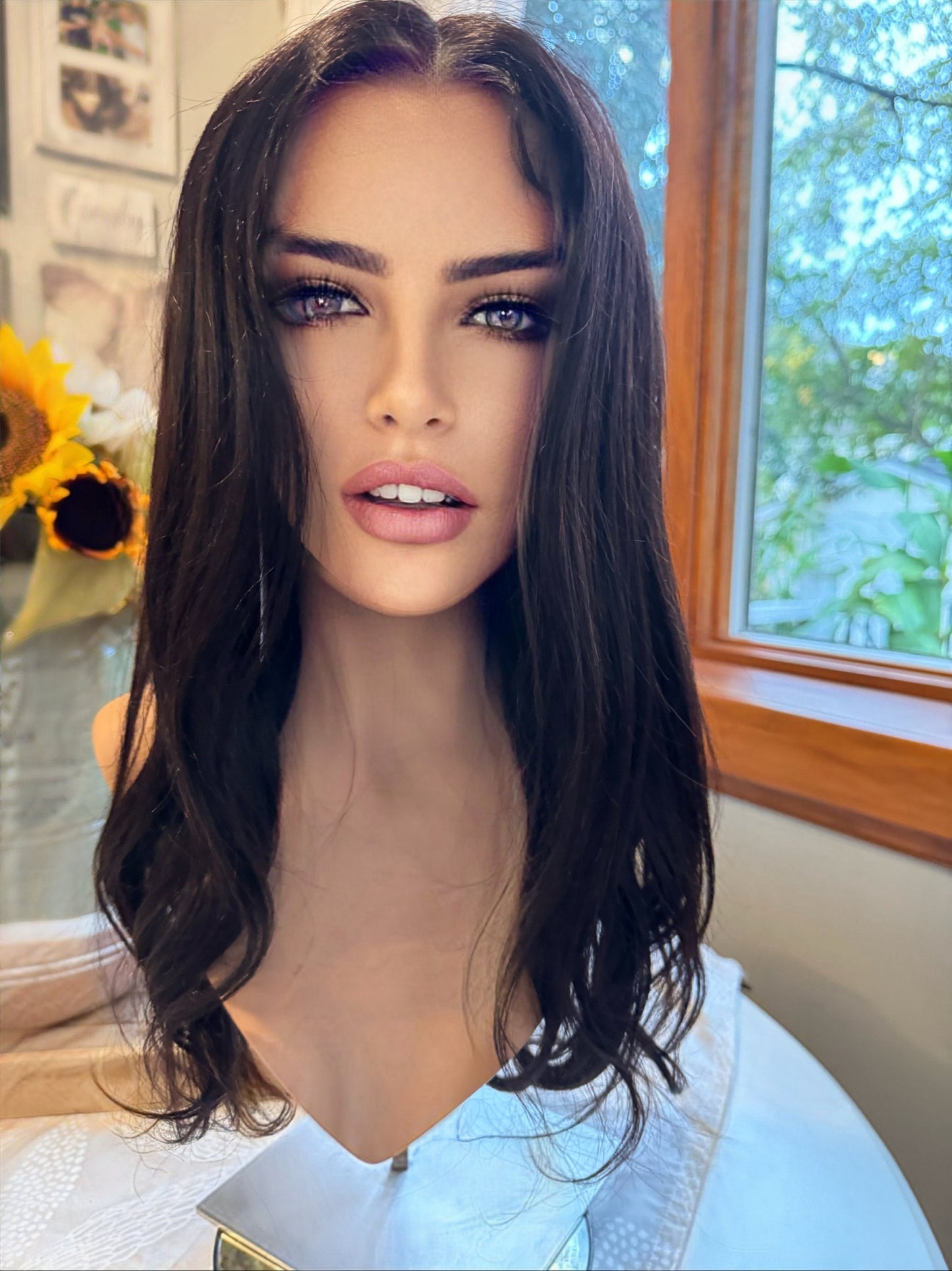 Kehlani 100% Remy Human Hair Wig Natural Dark Brown Custom Human Hair Hand Tied Brunette Wig Premium Lace Alopecia Wig Chemo