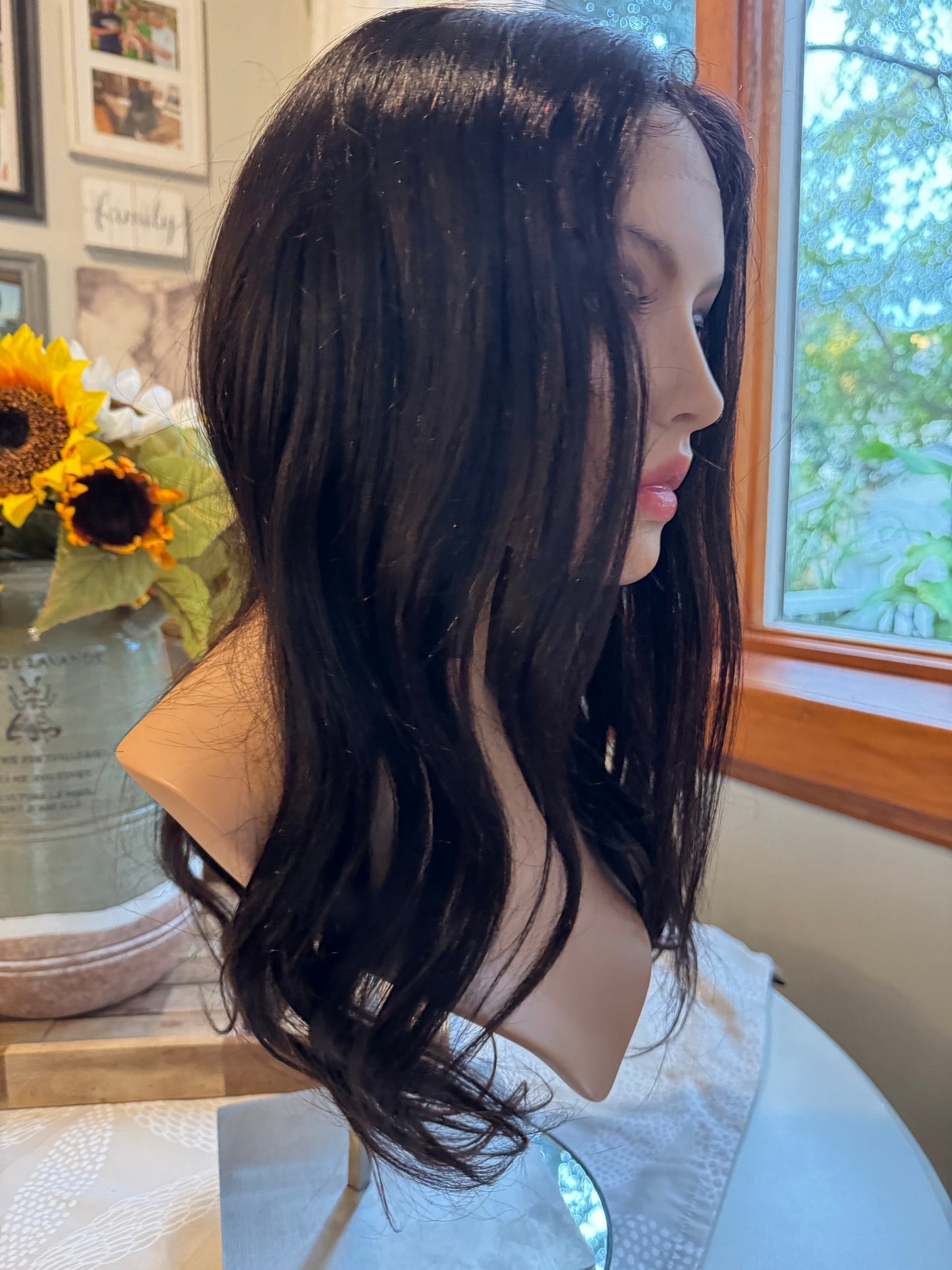 Kehlani 100% Remy Human Hair Wig Natural Dark Brown Custom Human Hair Hand Tied Brunette Wig Premium Lace Alopecia Wig Chemo