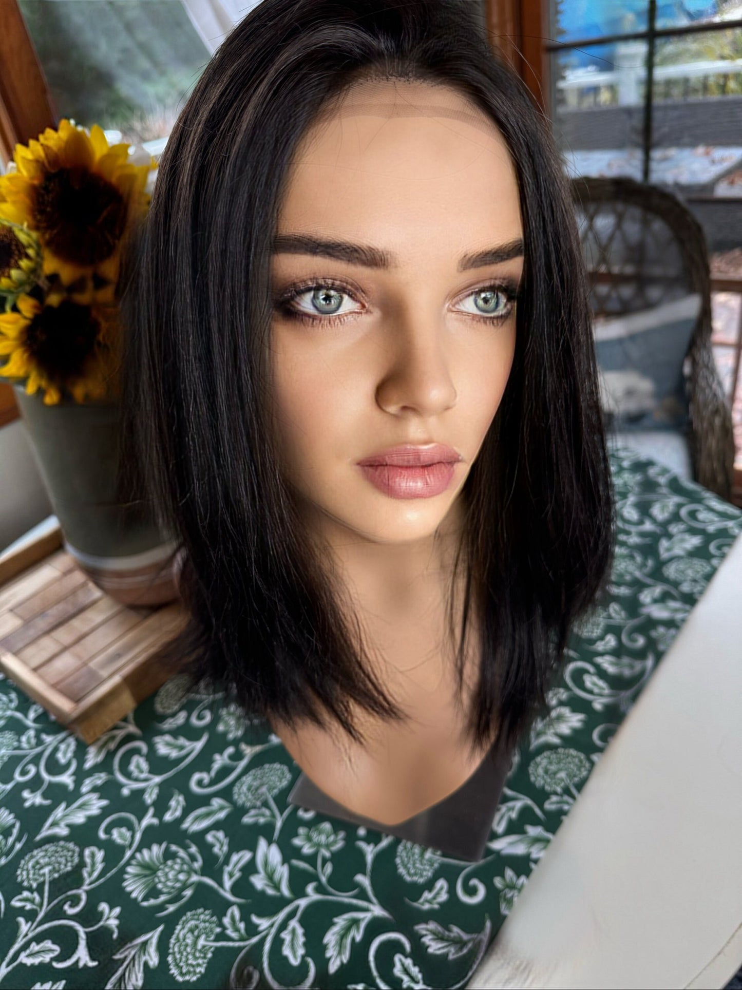 Kinship Premium Remy Human Hair Medical Wig 100% Hand Tied Silicone Lined Hand Tied Wig Premium Lace Alopecia Wig Chemo Darkest Brown 2