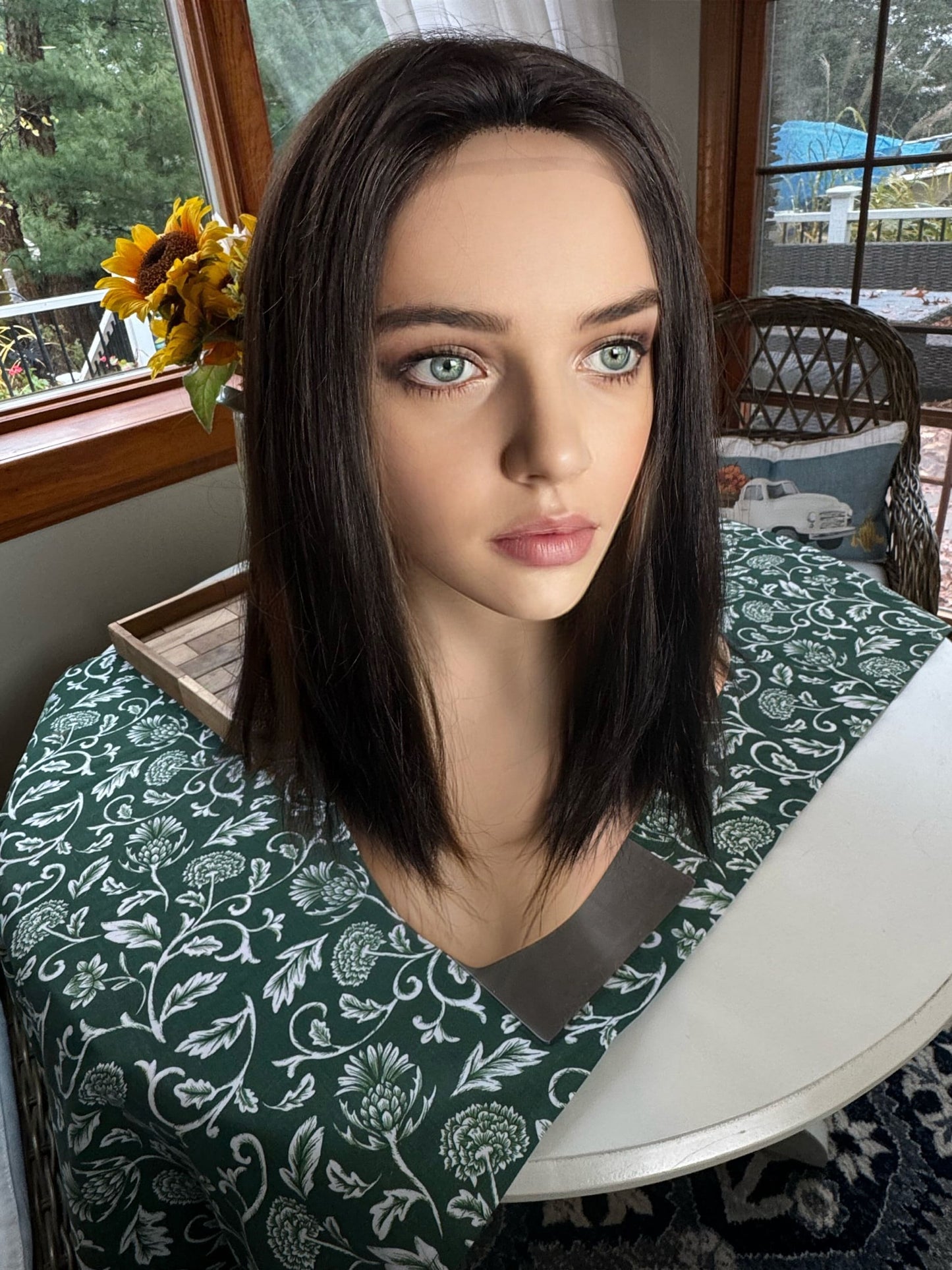 Kinship Premium Remy Human Hair Medical Wig 100% Hand Tied Silicone Lined Hand Tied Wig Premium Lace Alopecia Wig Chemo Darkest Brown 2