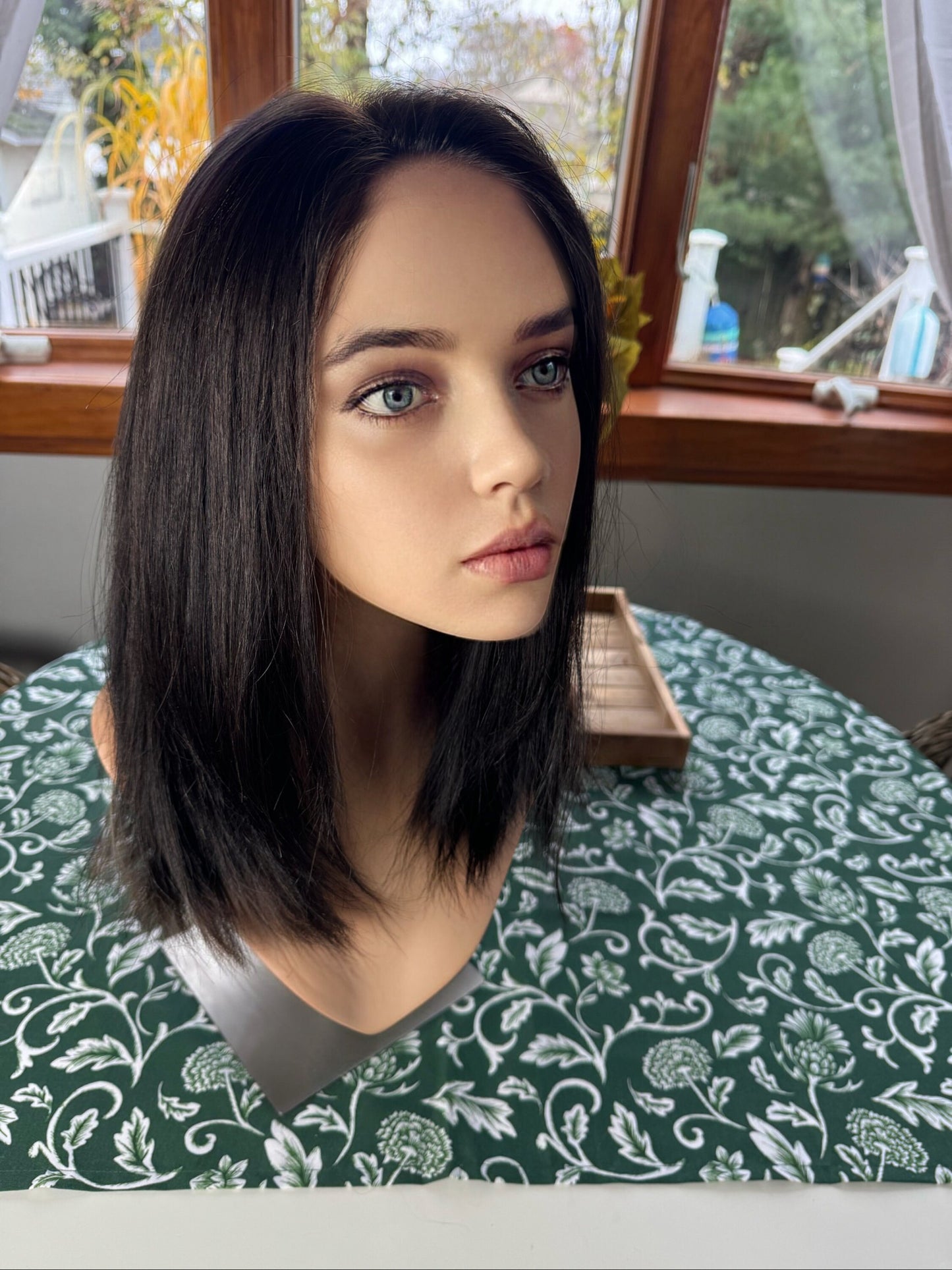 Kinship Premium Remy Human Hair Medical Wig 100% Hand Tied Silicone Lined Hand Tied Wig Premium Lace Alopecia Wig Chemo Darkest Brown 2