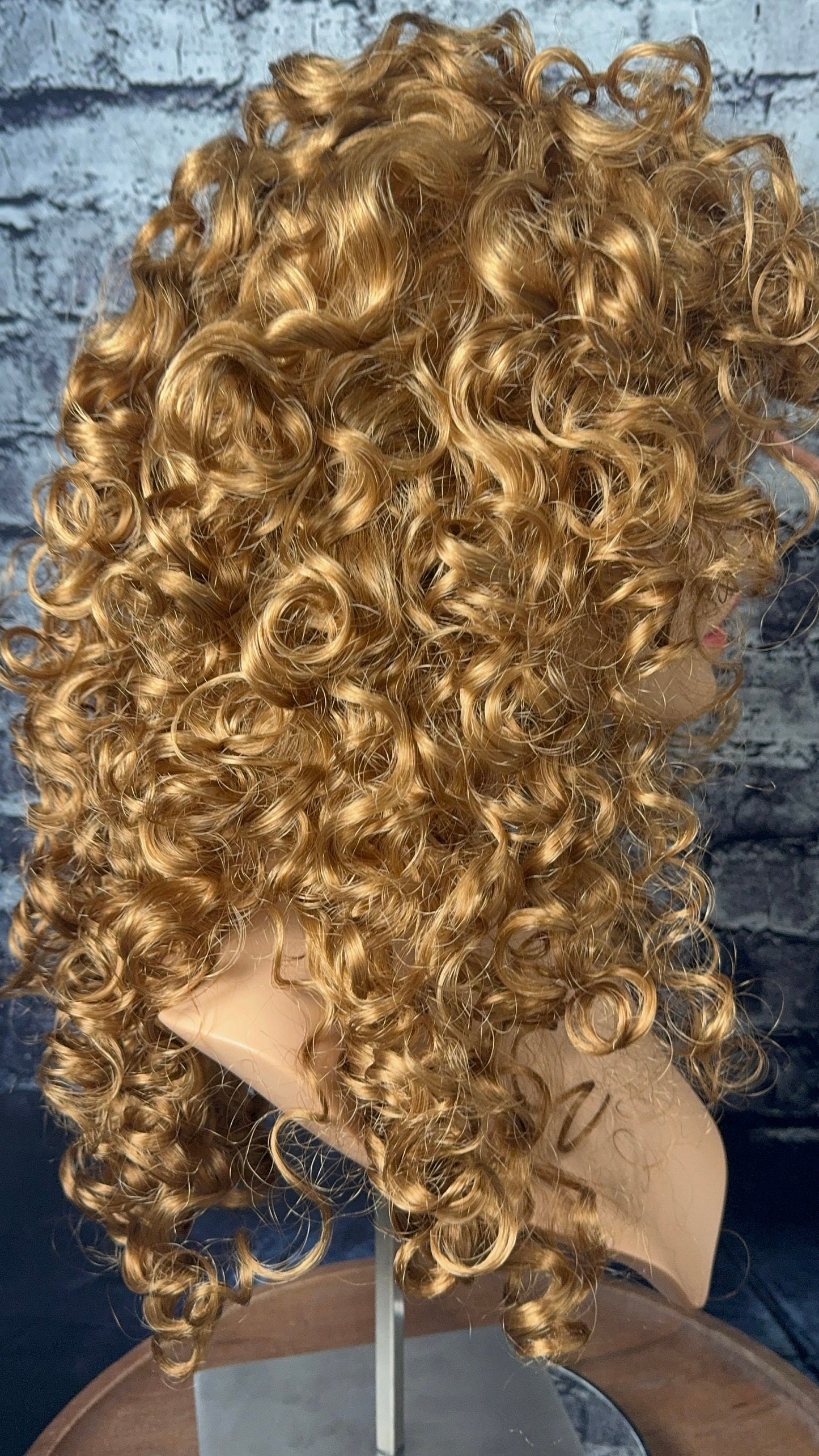 Into the Woods Curly High Drama Wig Shoulder Length Ginger Brown HD Synthetic Alopecia Chemo Wig Festival Boho Hair Festival Hair