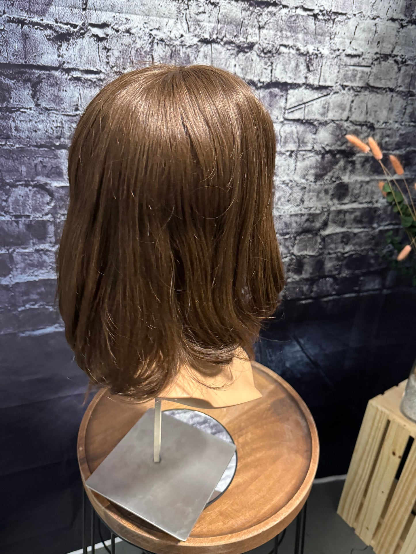 Affinity Natural Medium Brown Mix Premium Select Remy Human Hair Cranial Prosthetic Medical Wig 100% Hand Tied Whole Lace Wig