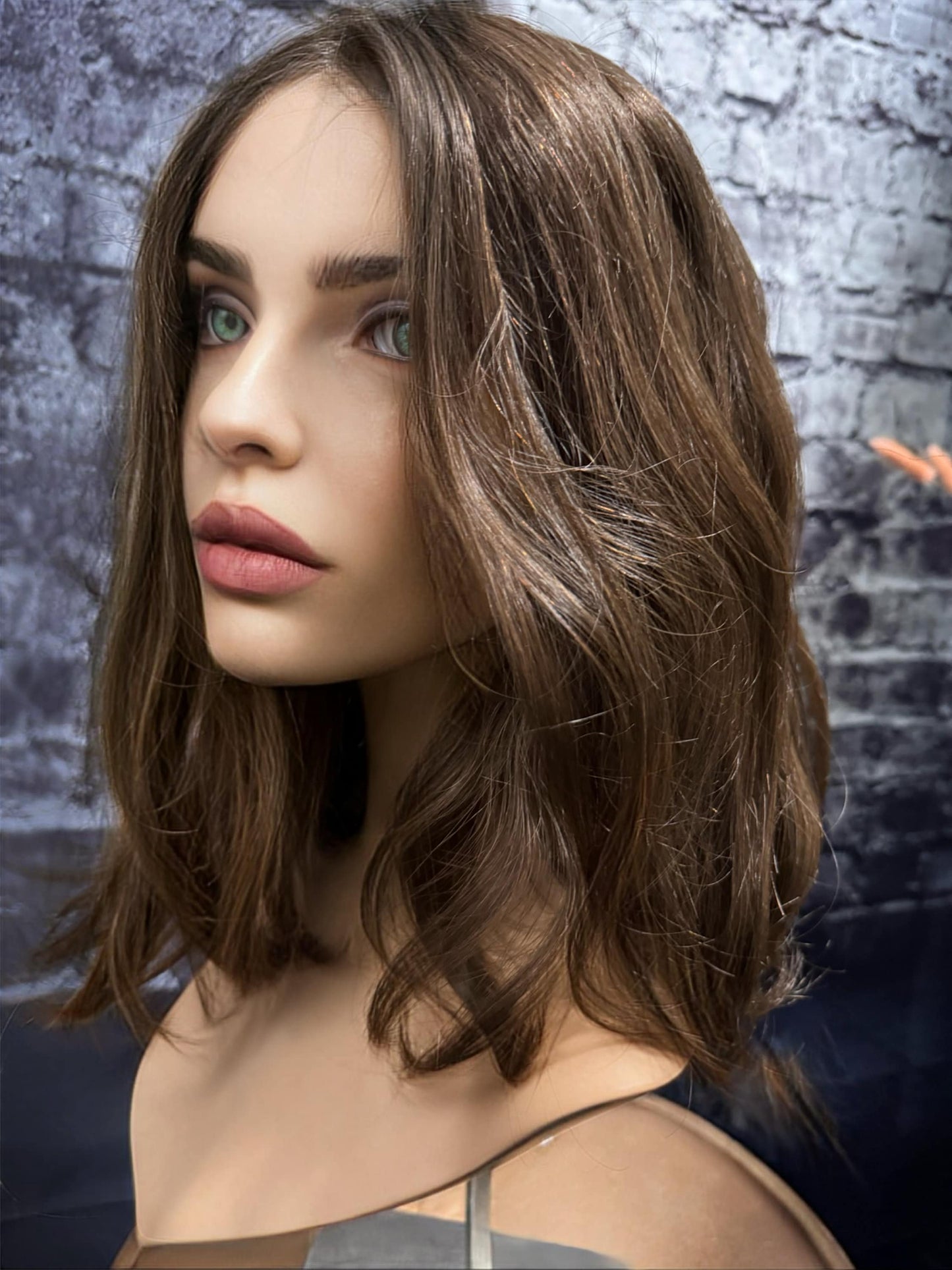 Affinity Natural Medium Brown Mix Premium Select Remy Human Hair Cranial Prosthetic Medical Wig 100% Hand Tied Whole Lace Wig