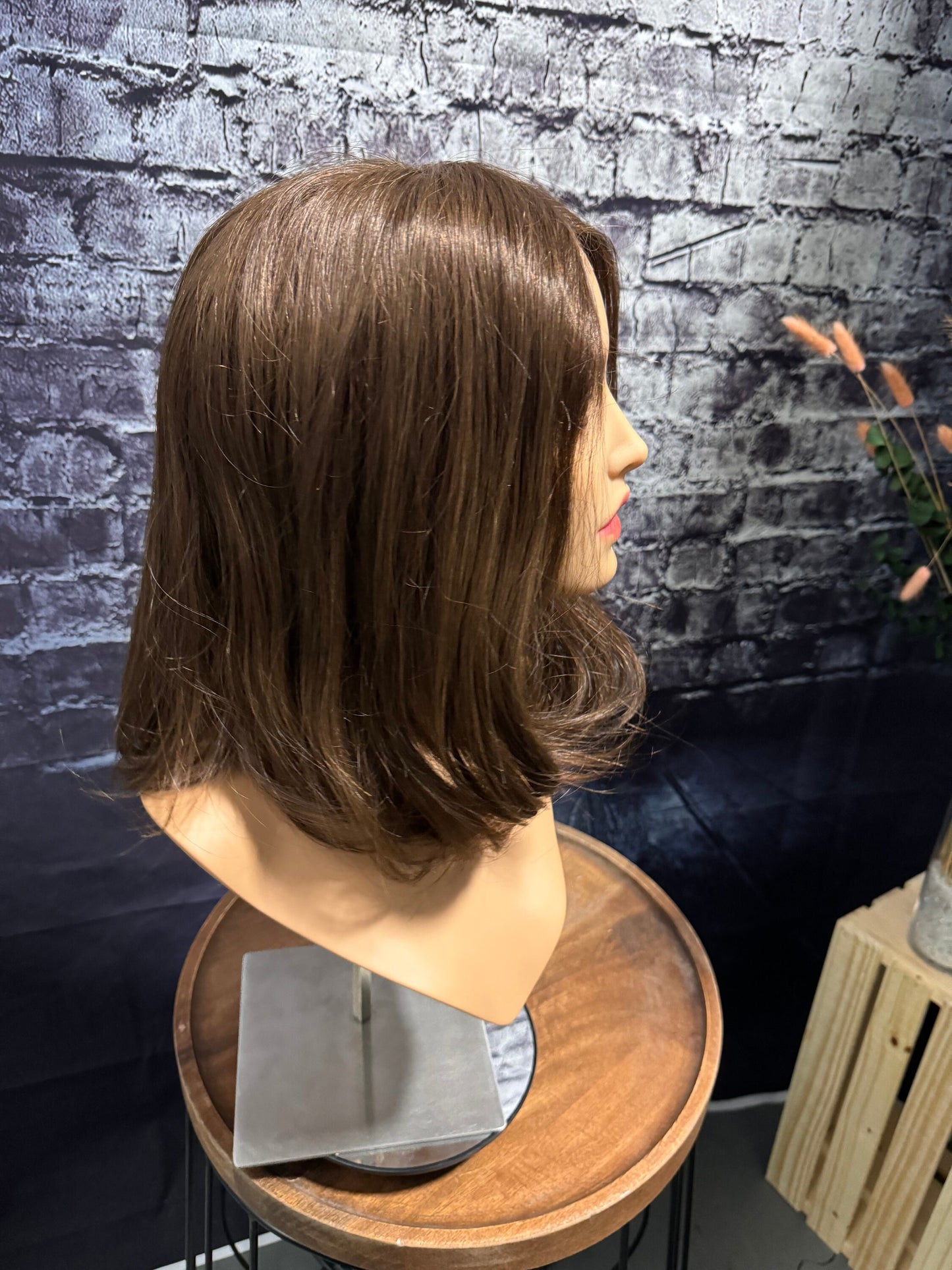 Affinity Natural Medium Brown Mix Premium Select Remy Human Hair Cranial Prosthetic Medical Wig 100% Hand Tied Whole Lace Wig