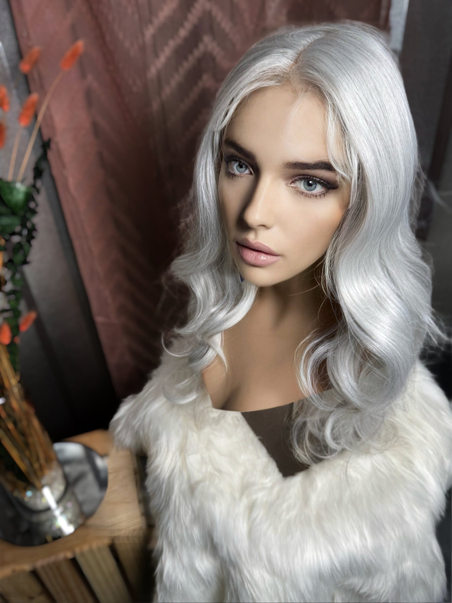 Mercury Sterling Silver Wig Loose Curl Hand Tied Lace-front Wig Chemo Alopecia Lace Front Wig