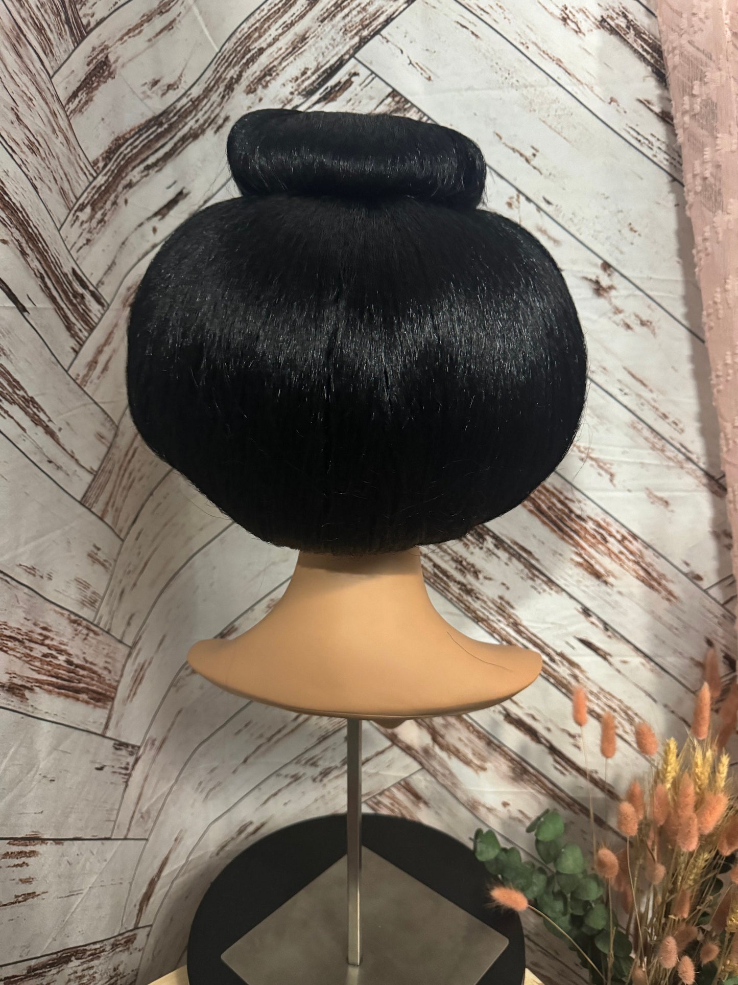 Shogun Premium Japanese Teahouse Wig Geisha Black Updo Katsura Wig