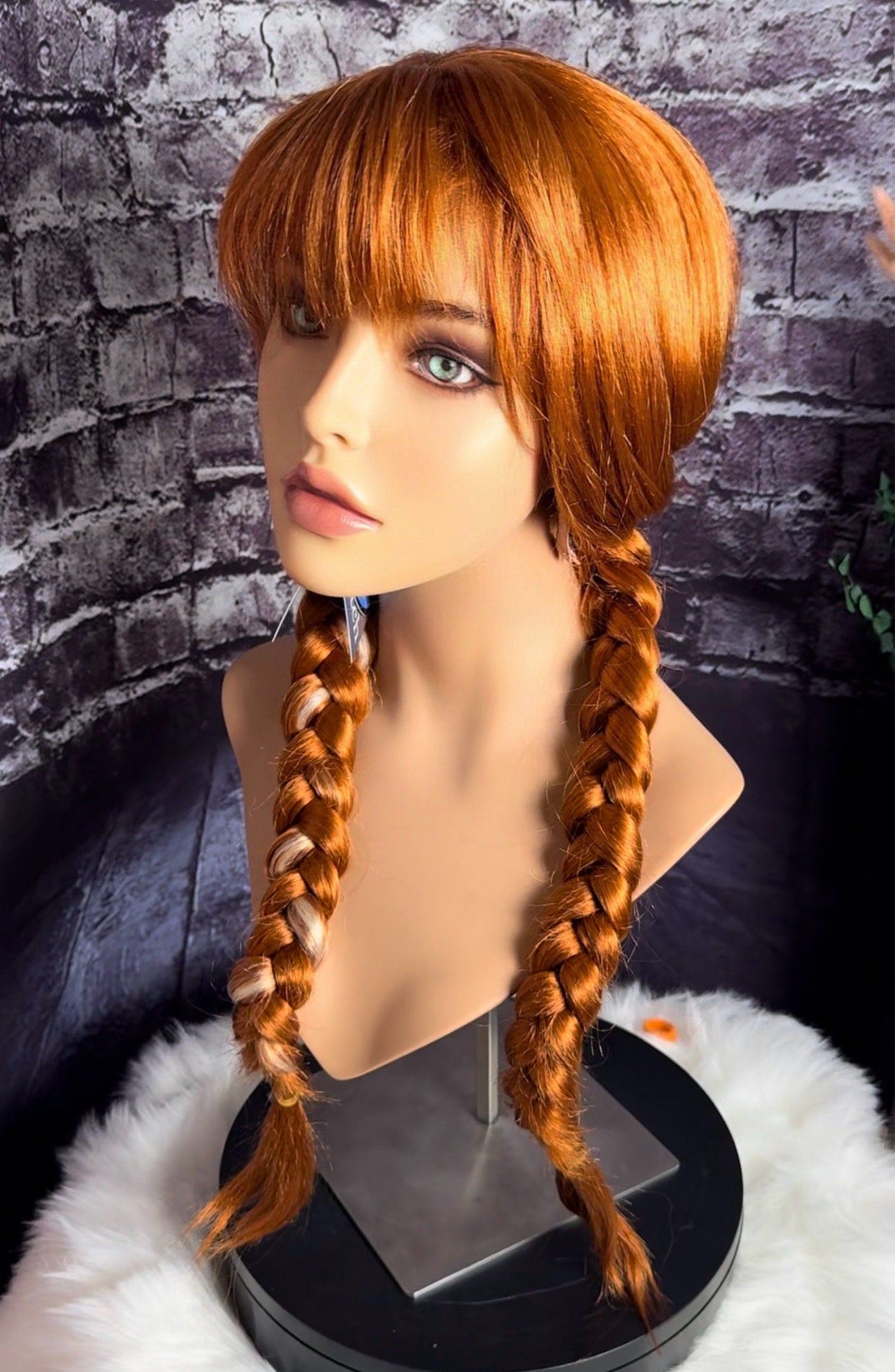 Ultra Anna Deluxe Character Wig Red Braided Wig Pigtail Wig Frozen Ginger Wig With White Streak Ana Elsa