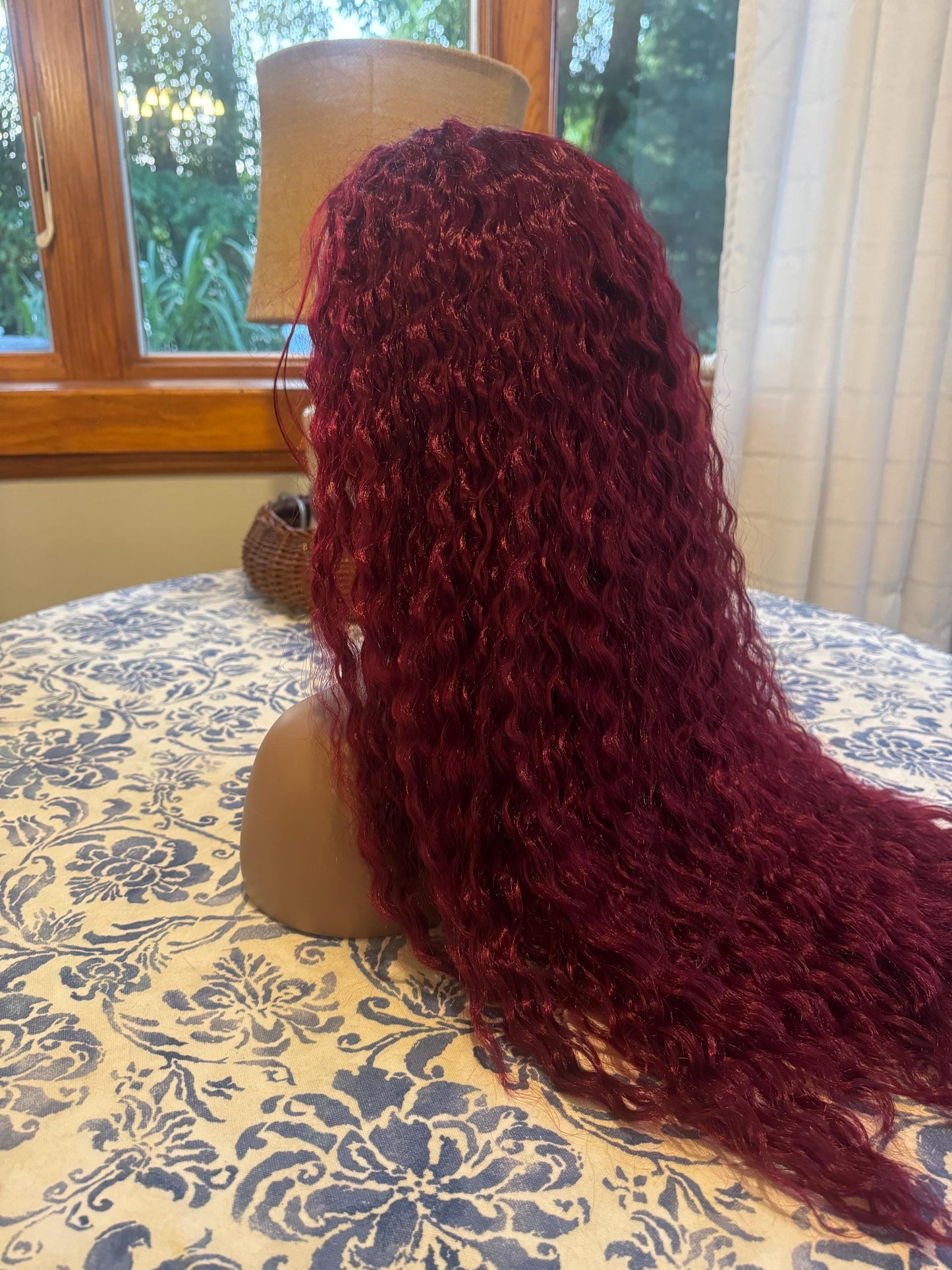Chappell Hot To Go Burgundy Red Wig Lacefront Wig Roan Long Lean Curls HD Synthetic Cosplay Drag Wig Pink Pony Club Girl Femme