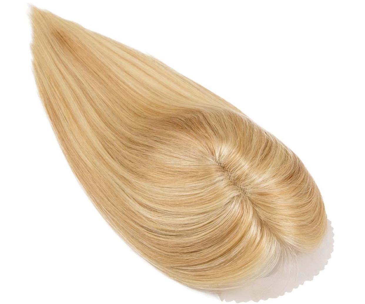 Cosette 613 Blonde European 100% Human Hair Topper Wig Natural Mono Top Parting Topper for Clip In 12/14