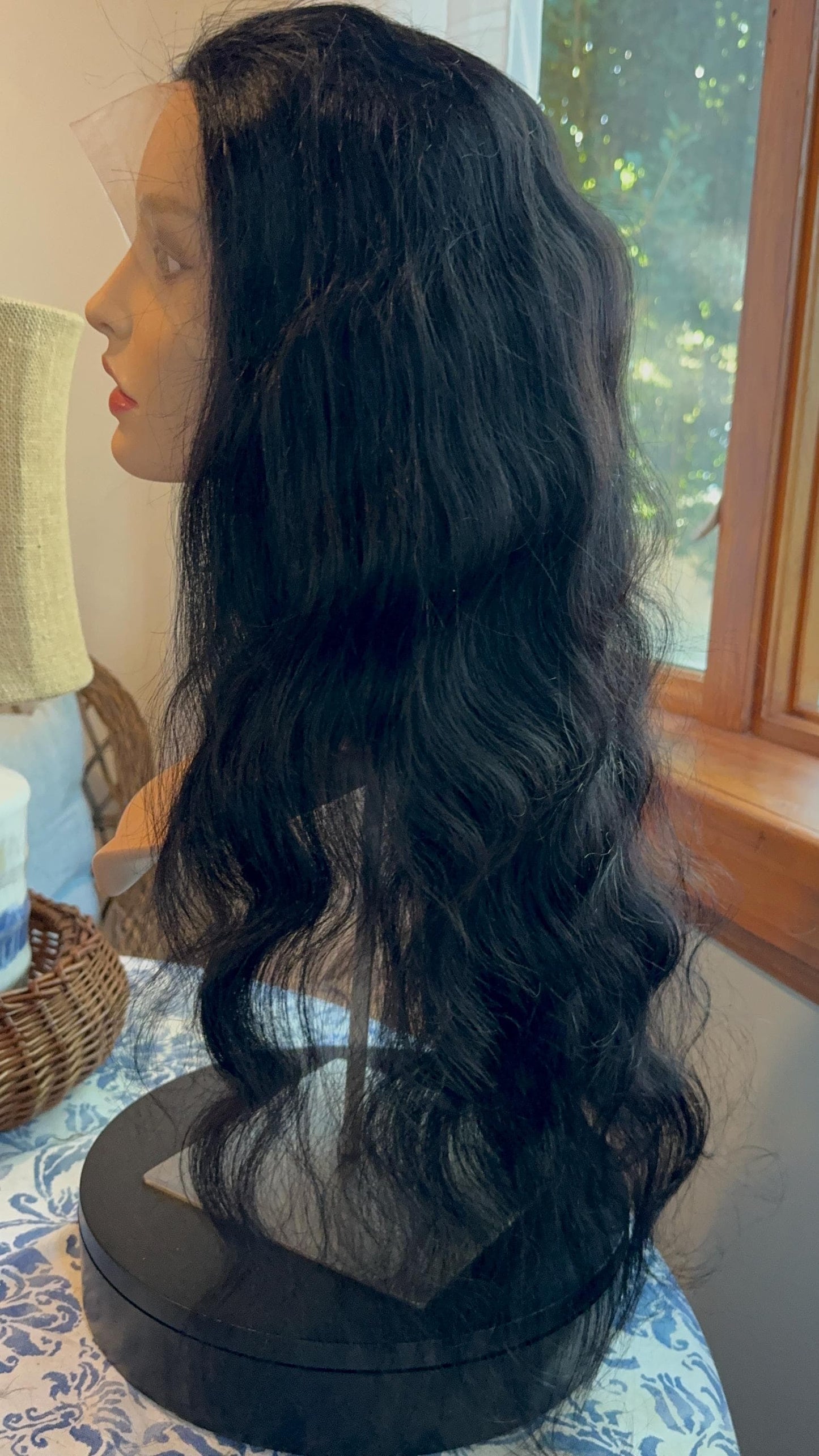 Lydia 100% Remy Human Hair Frontal Wig Black Custom Human Hair Hand Tied Brunette Wig Premium Lace Alopecia Wig Chemo