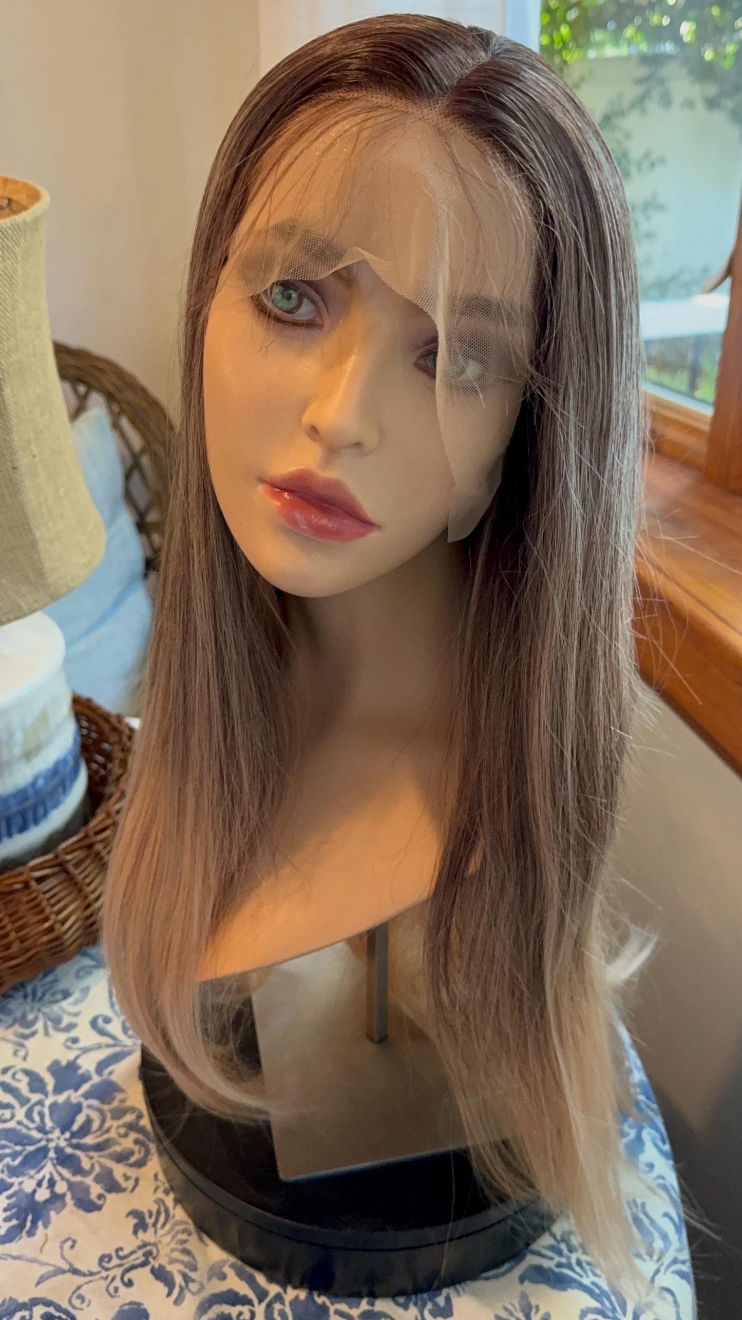 Cammie Lace Front Straight Soft Ombre Brunette Blonde Wig Cool and Warm Rooted Color Big Body Wig Model Vibes Extra Long