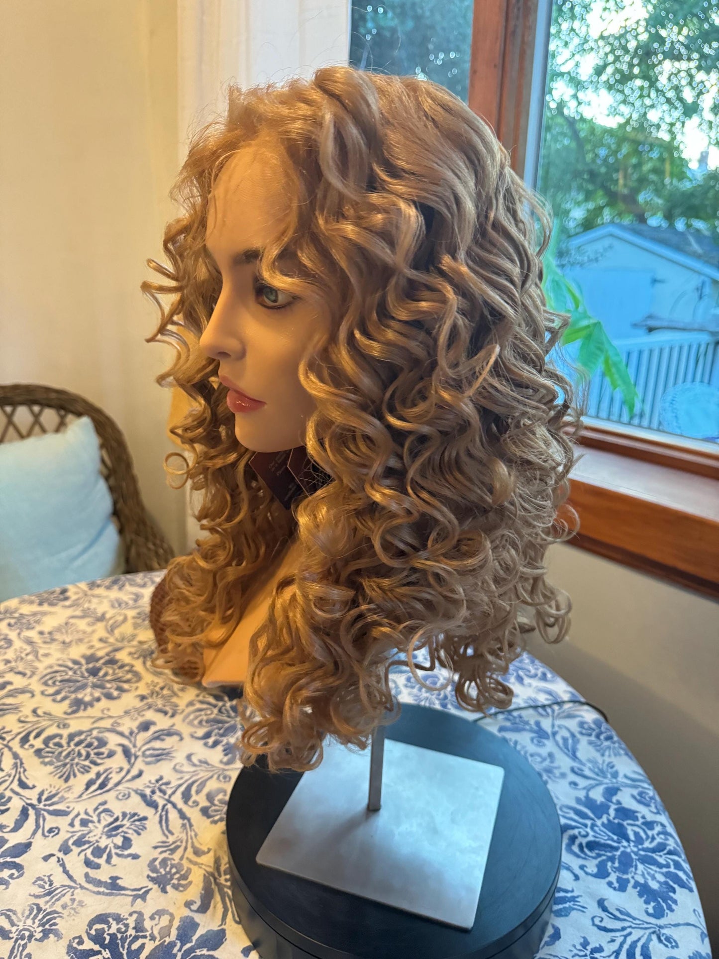 Lisha Soft Strawberry Blonde HD Synthetic Lace Frontal Mono Top Curly Wig Lace Front Wig Hand Tied Wig Lace Wig