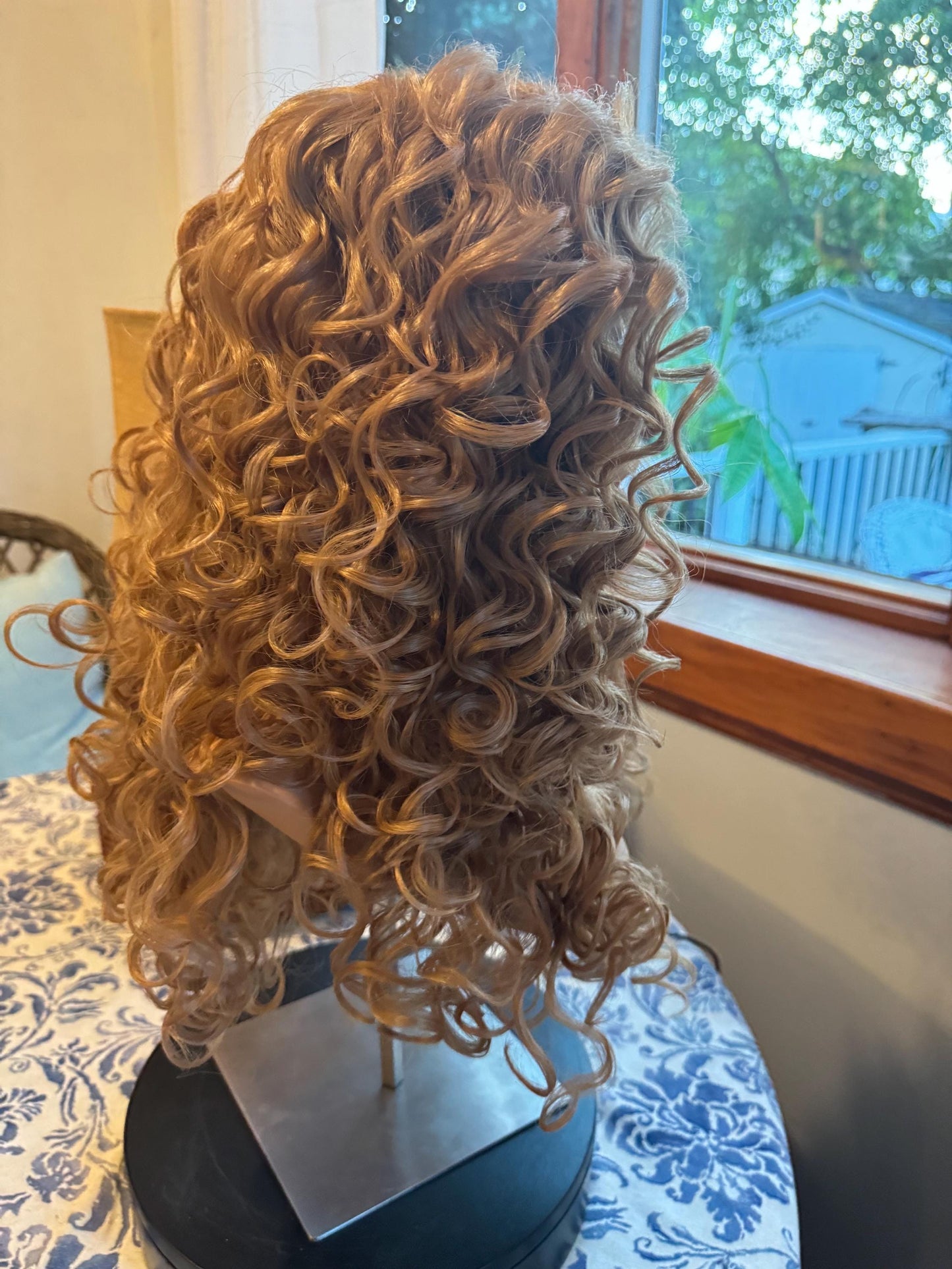 Lisha Soft Strawberry Blonde HD Synthetic Lace Frontal Mono Top Curly Wig Lace Front Wig Hand Tied Wig Lace Wig