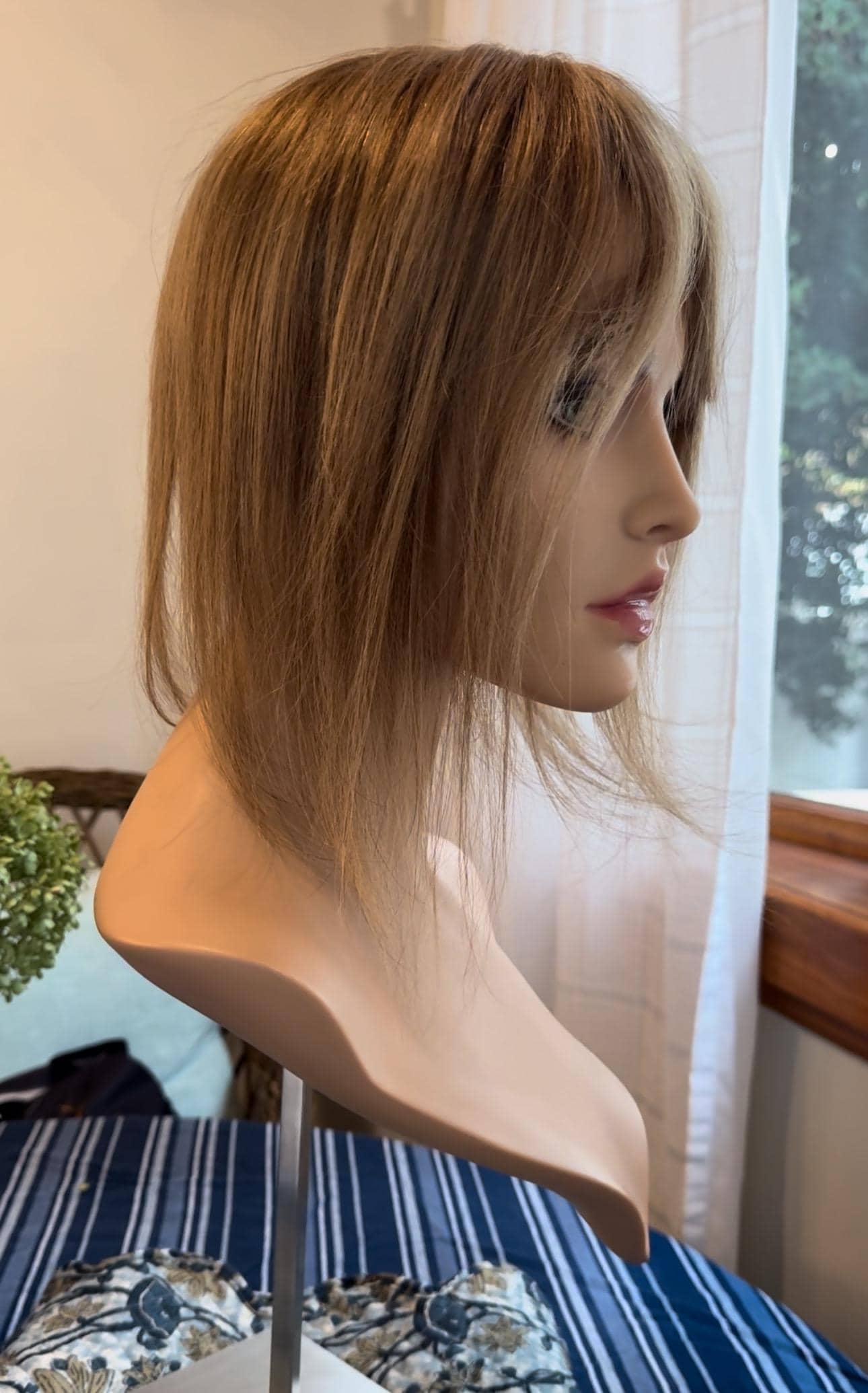 Babette Light Density Topper 100% Human Hair Topper Wig Natural Dark Blonde Silk Top Parting Topper for Clip In Bangs Topper