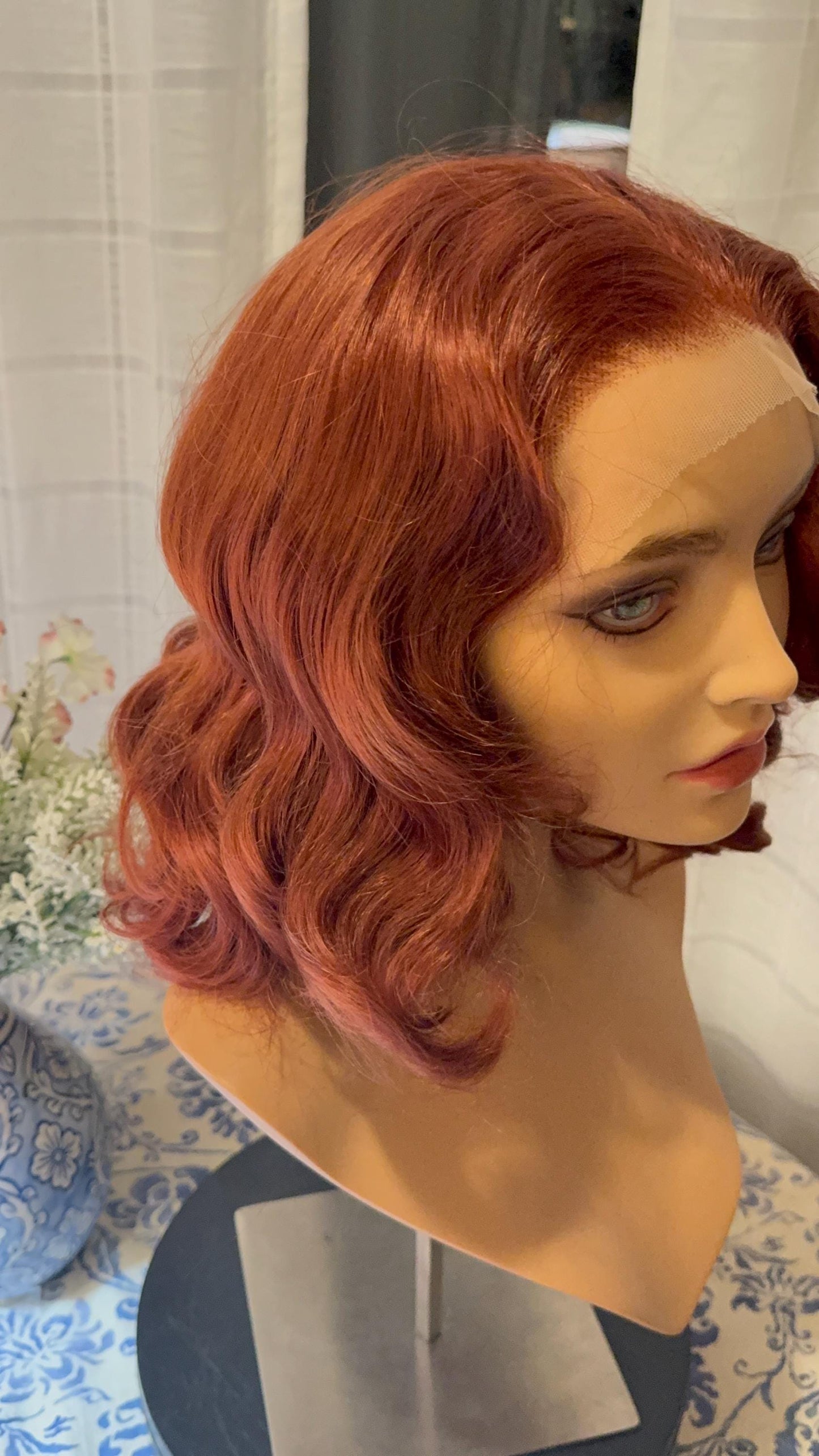 Villanelle Lace Front Mono Top Wig Short Cut Wig Curly Red Wig Bob Medical Wig Fashion Wig Light Wig Blonde Halloween