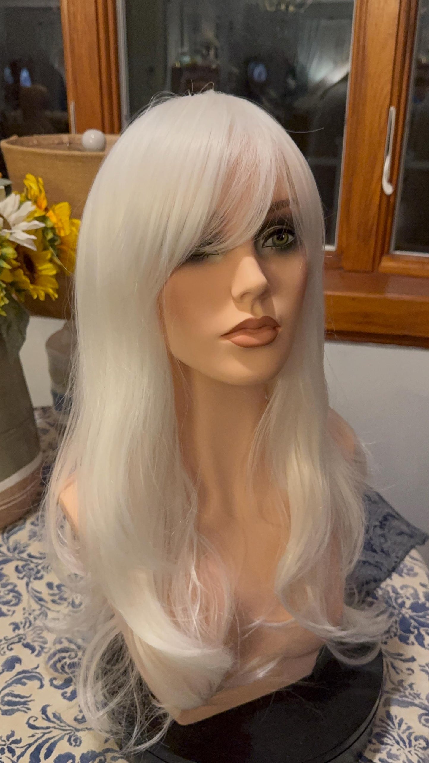 Snowdrop White Wig With Bangs Subtle Layers and Soft Movement Wig