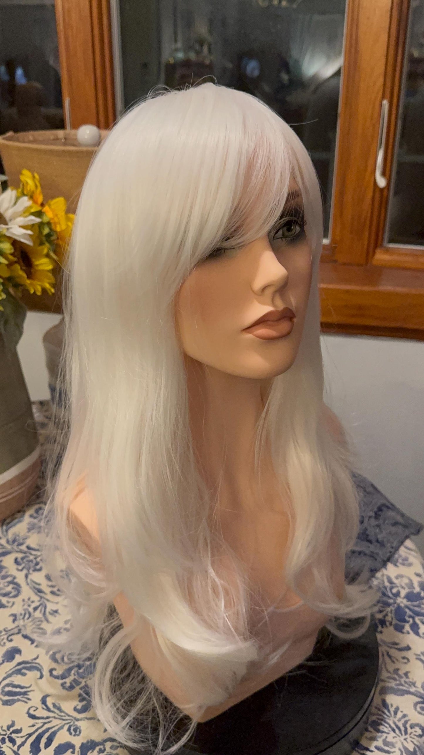Snowdrop White Wig With Bangs Subtle Layers and Soft Movement Wig