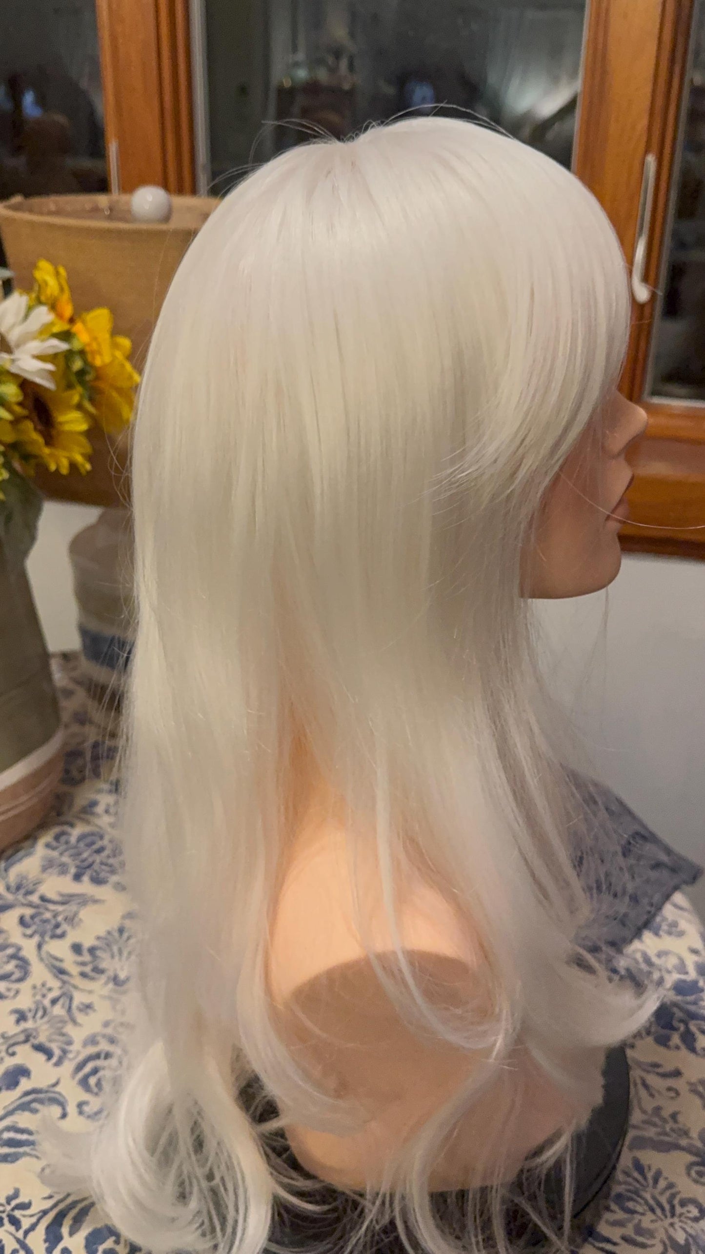 Snowdrop White Wig With Bangs Subtle Layers and Soft Movement Wig