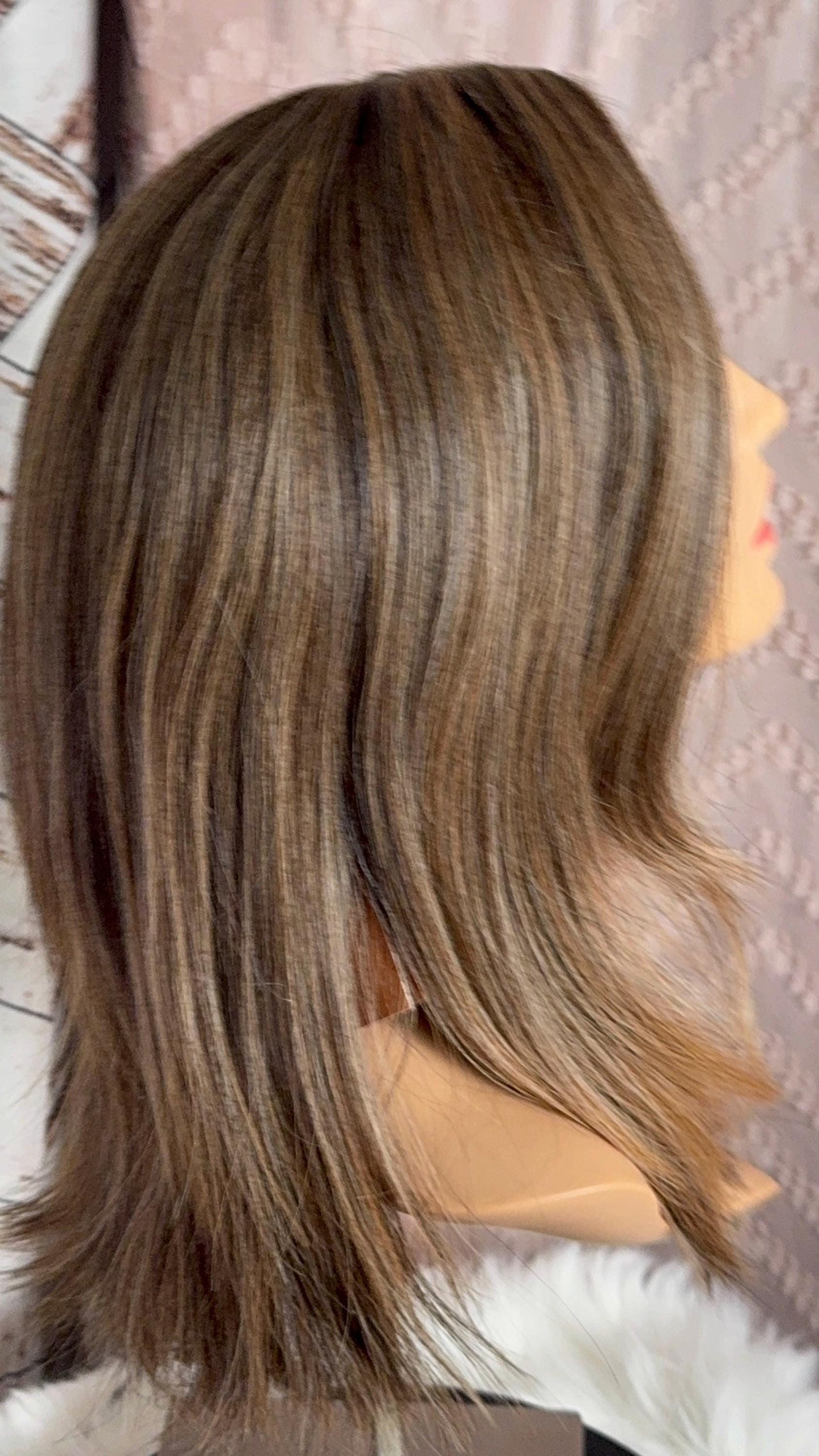 Hart Warm Brunette Hard Front Wig Skin Parting Wig Long Two toned Human Blend Wig The Wig Witch