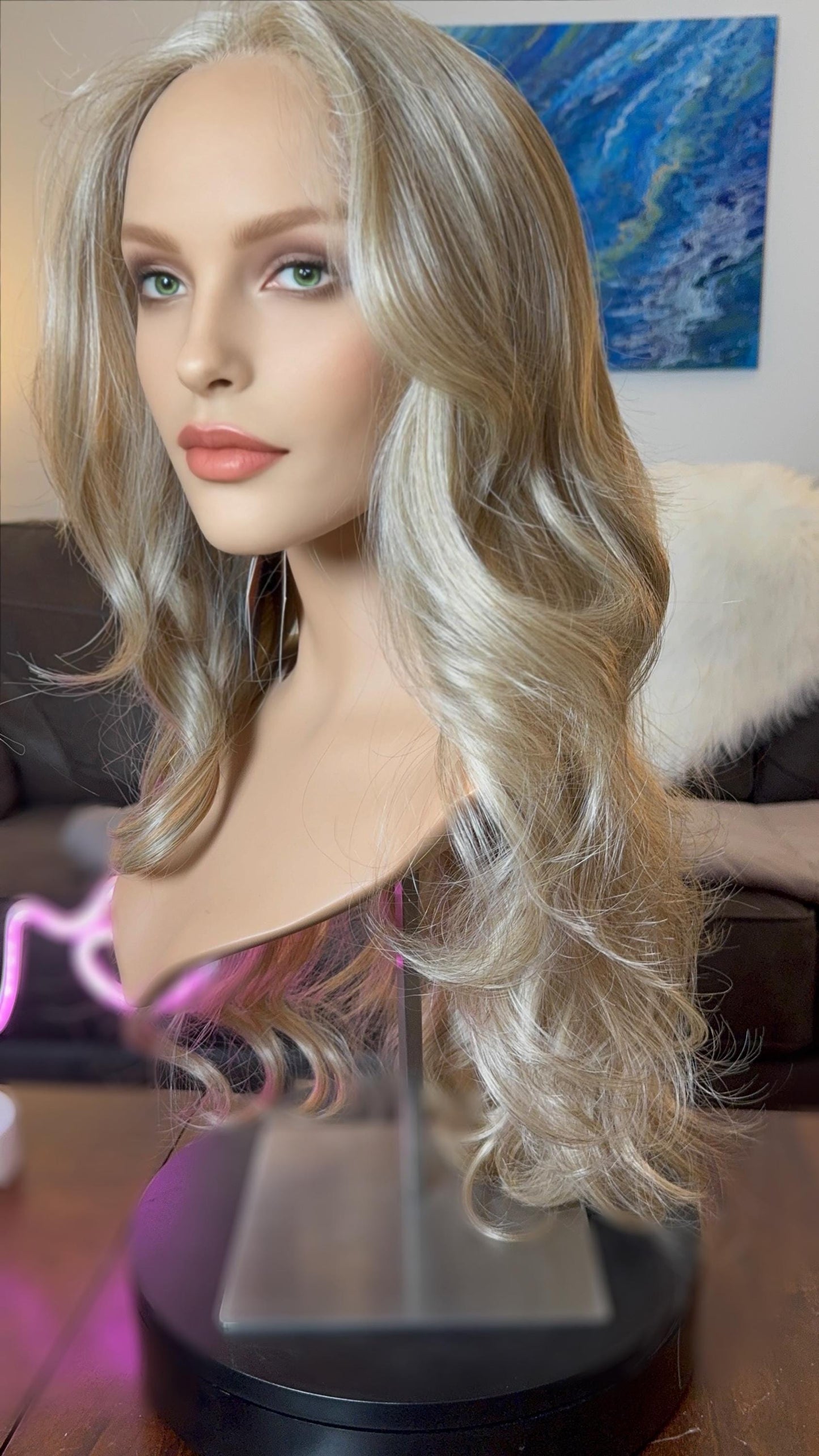 Sugar Swiss Lace Front Wig Sand Blonde Multitonal Synthetic Hand Tied Wig Layers The Wig Witch
