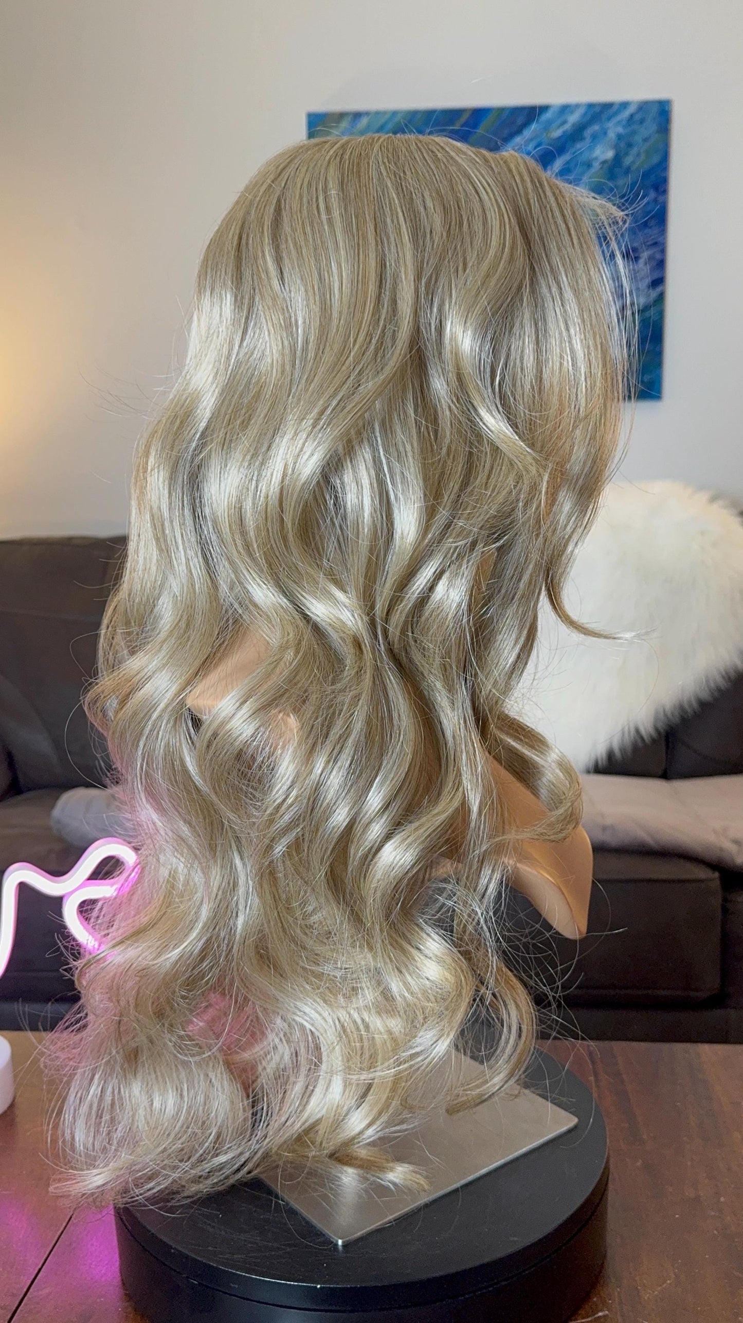 Sugar Swiss Lace Front Wig Sand Blonde Multitonal Synthetic Hand Tied Wig Layers The Wig Witch