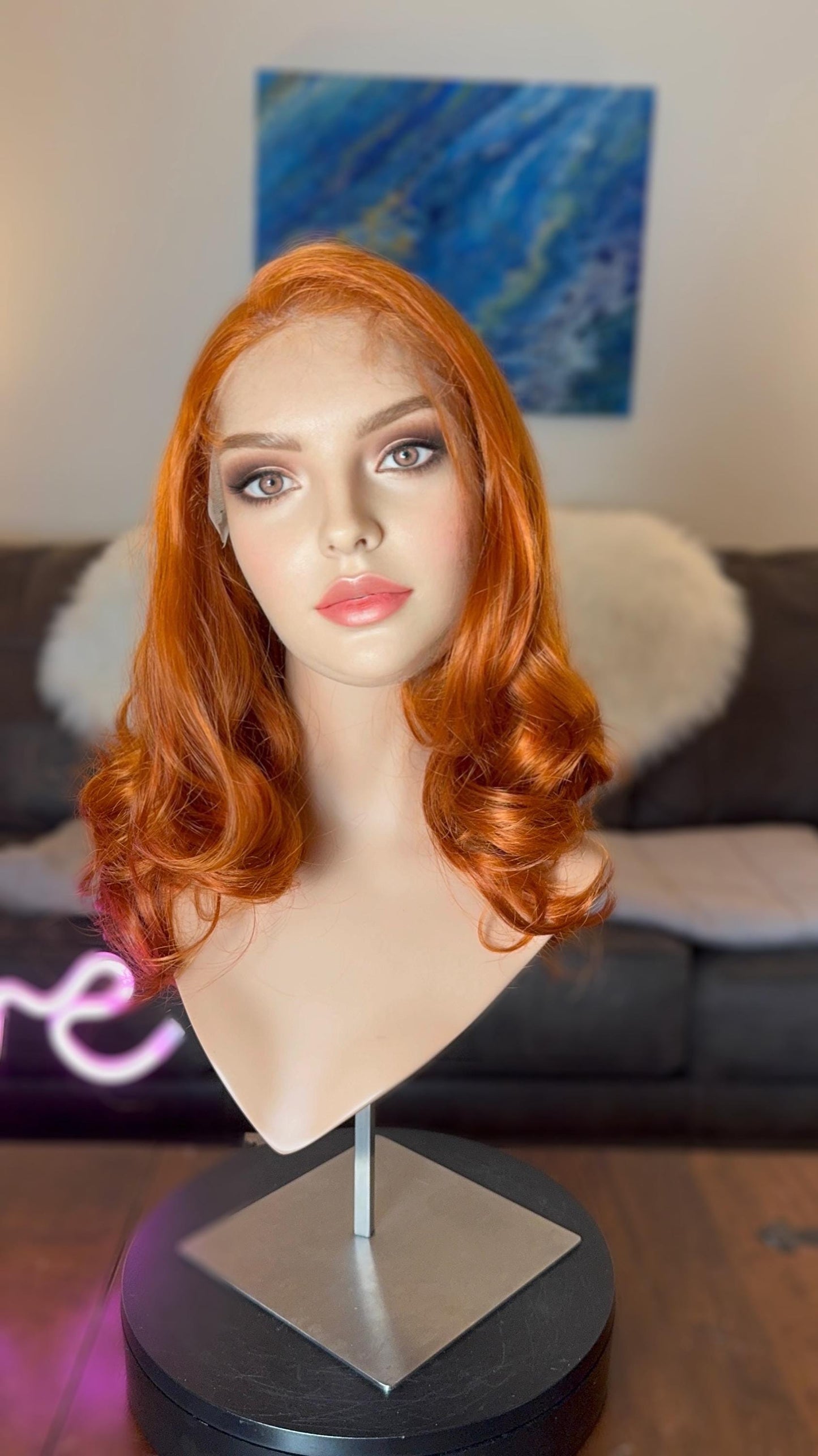 Viva Bright Ginger Wig Short Cut Wig Curly Bob Wig Lace Frontal HD Synthetic Wig The Wig Witch