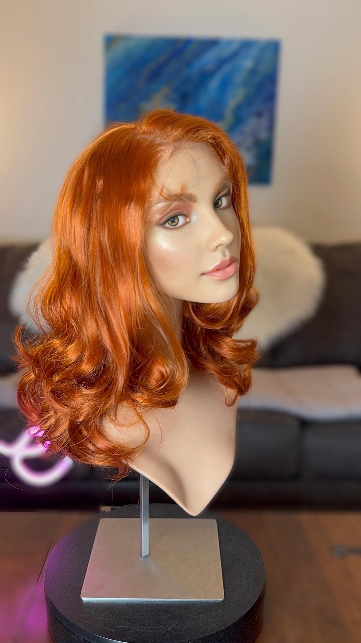 Viva Bright Ginger Wig Short Cut Wig Curly Bob Wig Lace Frontal HD Synthetic Wig The Wig Witch