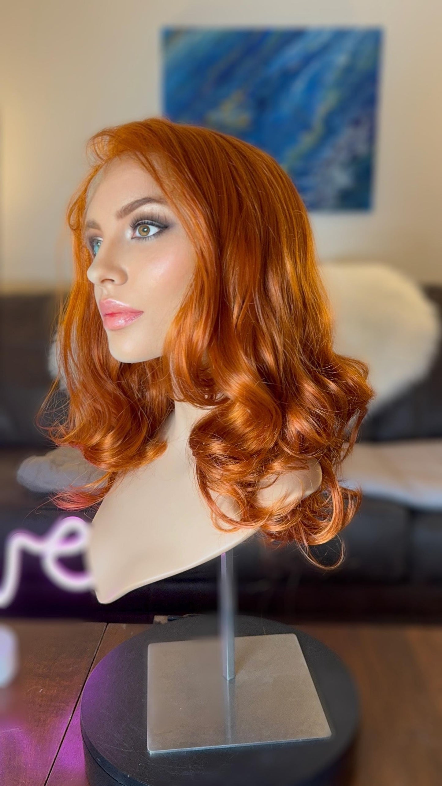 Viva Bright Ginger Wig Short Cut Wig Curly Bob Wig Lace Frontal HD Synthetic Wig The Wig Witch