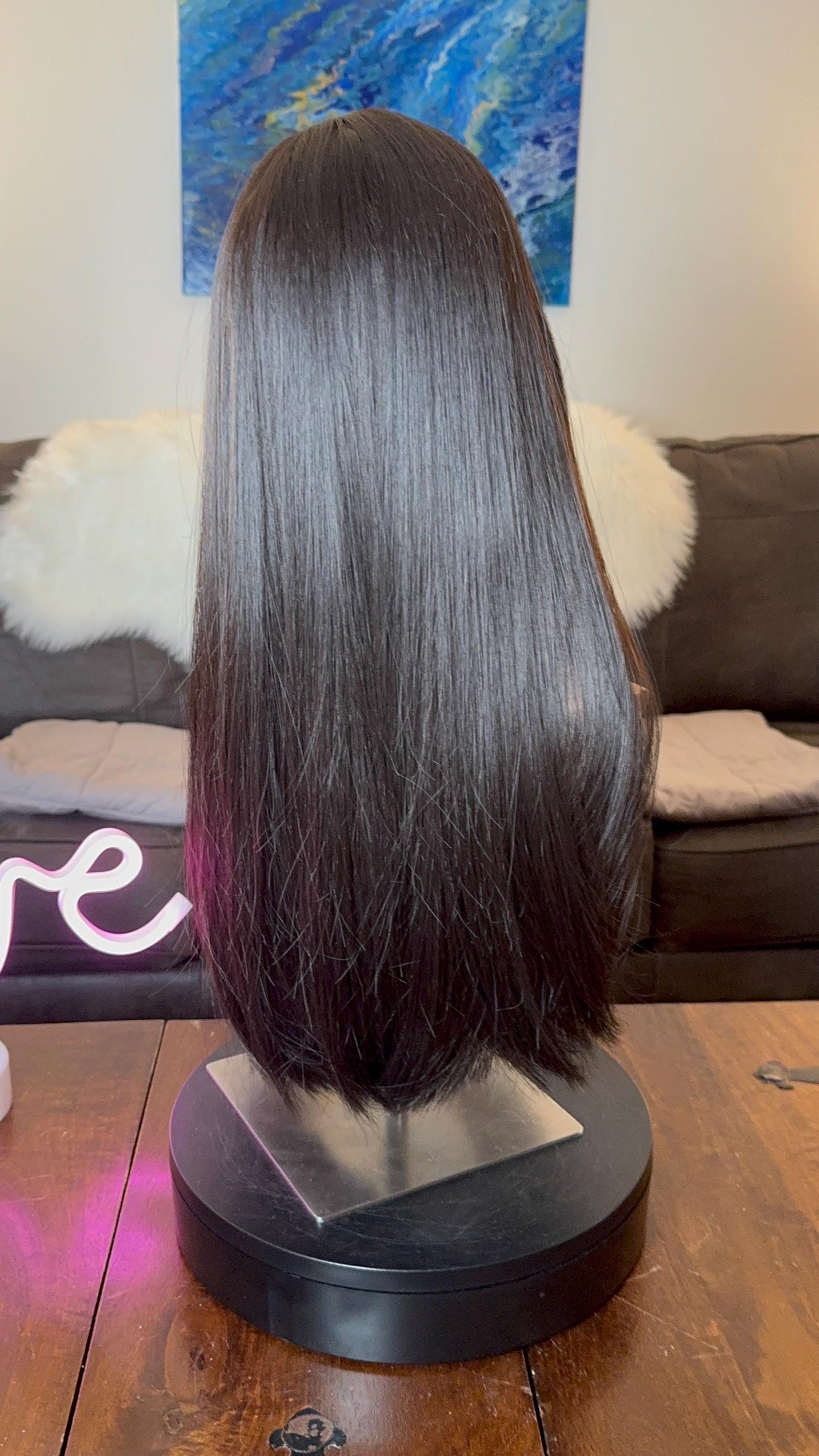 Opaline Straight Brown Wig with Bangs Wig Long Wig Silky Wig Lightweight Beginner Friendly The Wig Witch