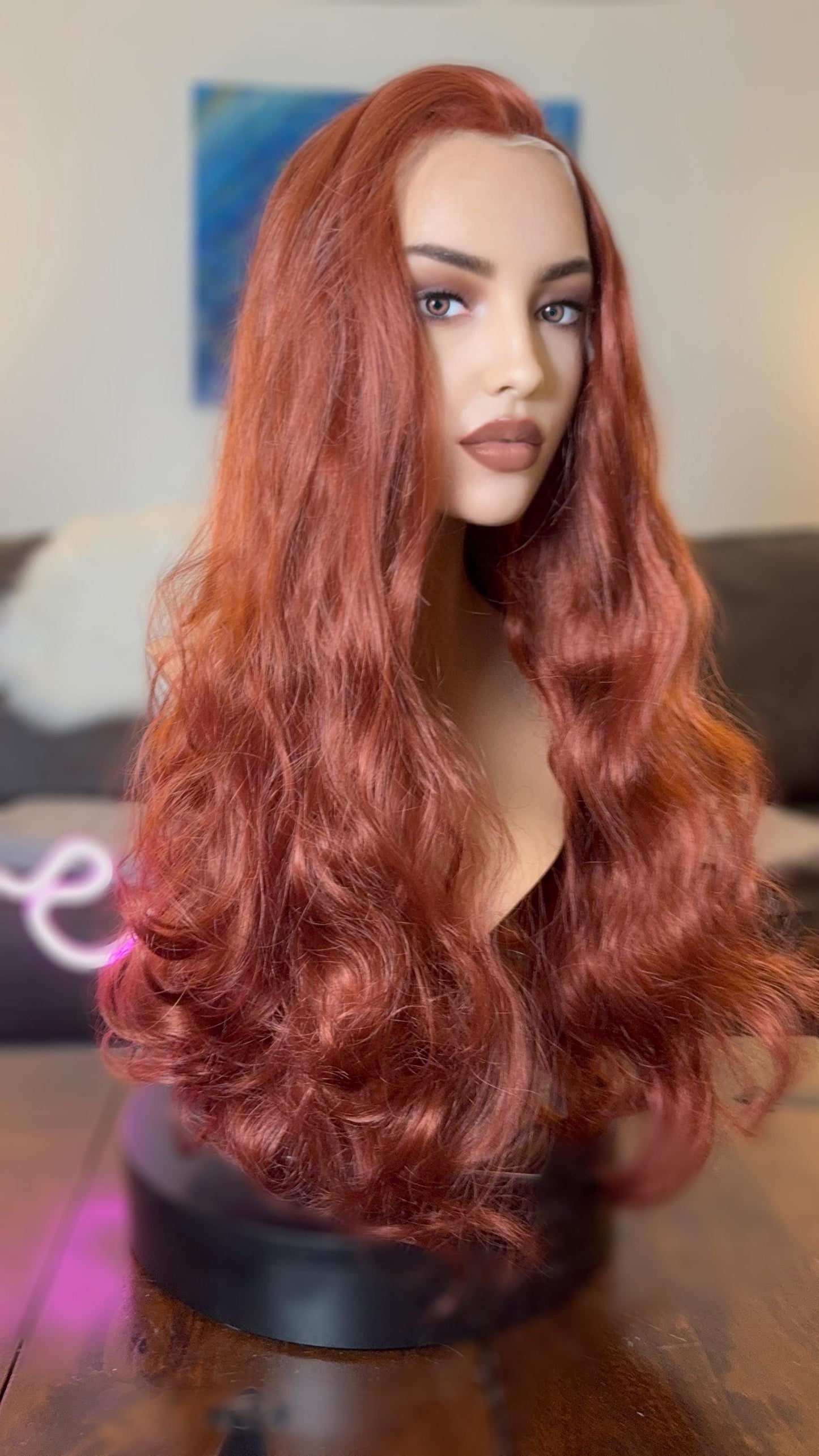 Jessica Rabbit Widow’s Peak Long Full Density Lace Front Wig Fiery Long Wavy Wig Red Wig The Wig Witch