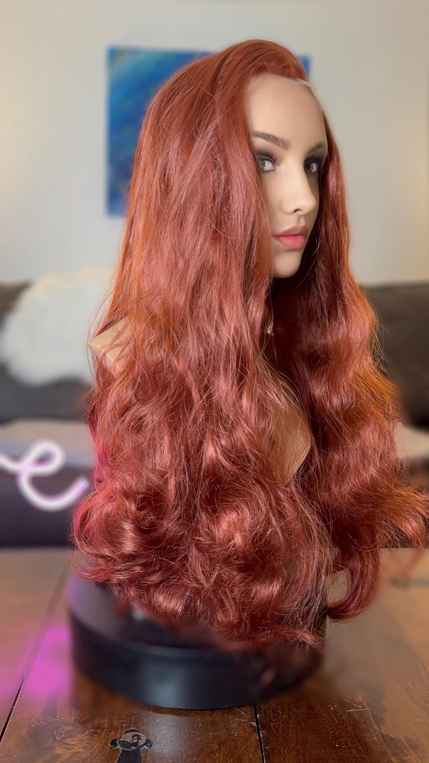 Jessica Rabbit Widow’s Peak Long Full Density Lace Front Wig Fiery Long Wavy Wig Red Wig The Wig Witch