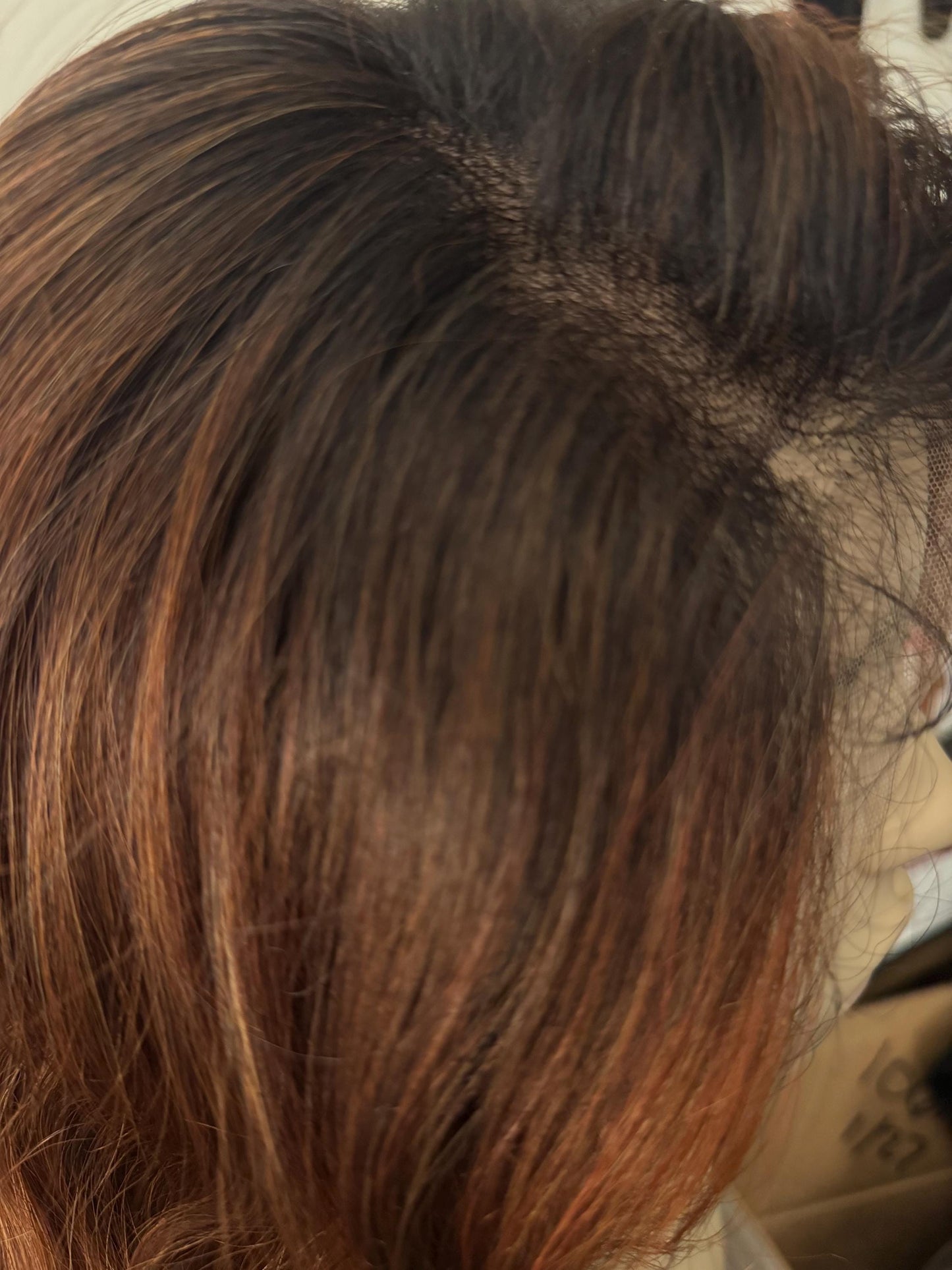 Stride Long Butterfly Layers Red Copper Ombre Wig Lots of Layers Hand Tied Lace Frontal Lined CapWig HD Fibers The Wig Witch Wigs