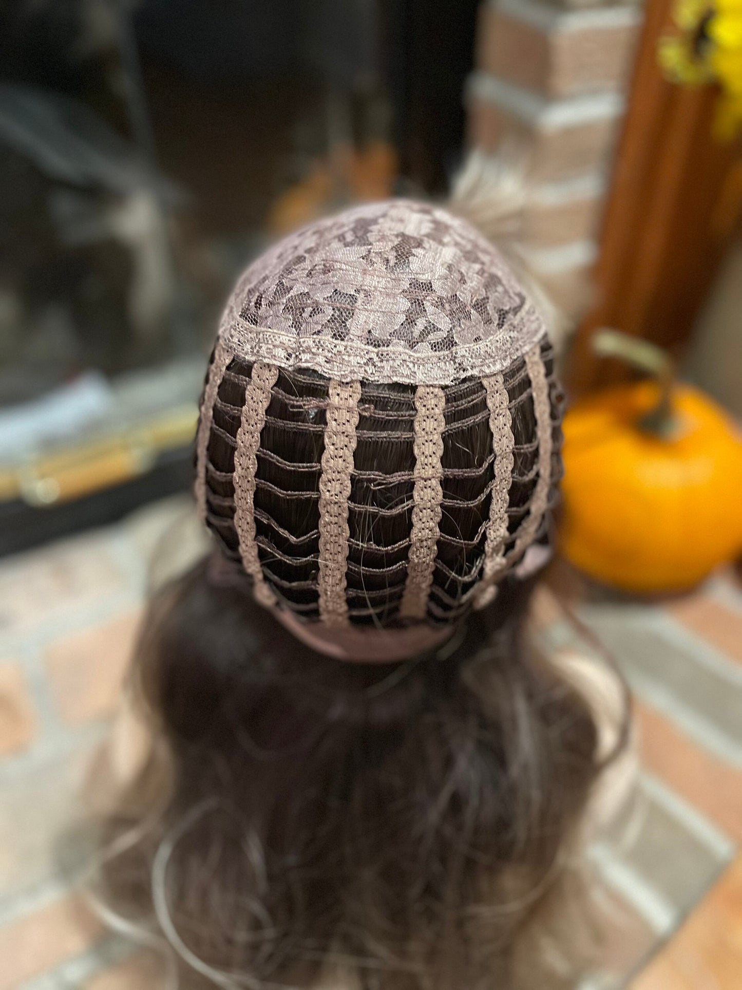 Ombré Ends Coffee to Cream Curtain Bang with Balyage Sleek and Soft Wig Light Layers Hairloss Alopecia Chemotherapy Trichotillomania