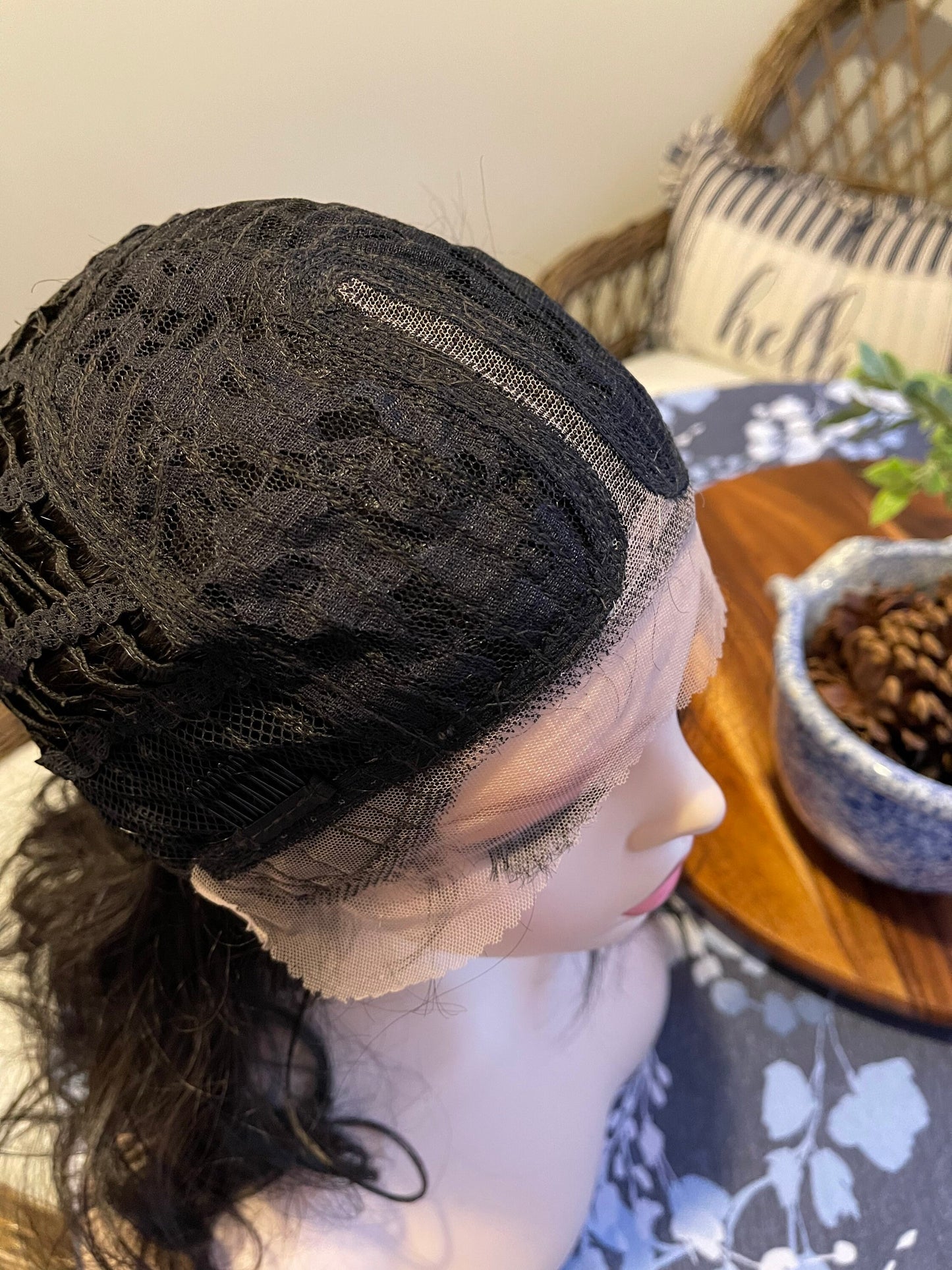 Bria Silky Waves Wig Lite Summer Weight Wig Brunette Dark Brown Lightweight Shoulder Length Wig Lace Front Wig Transparent Lace Hand Tied