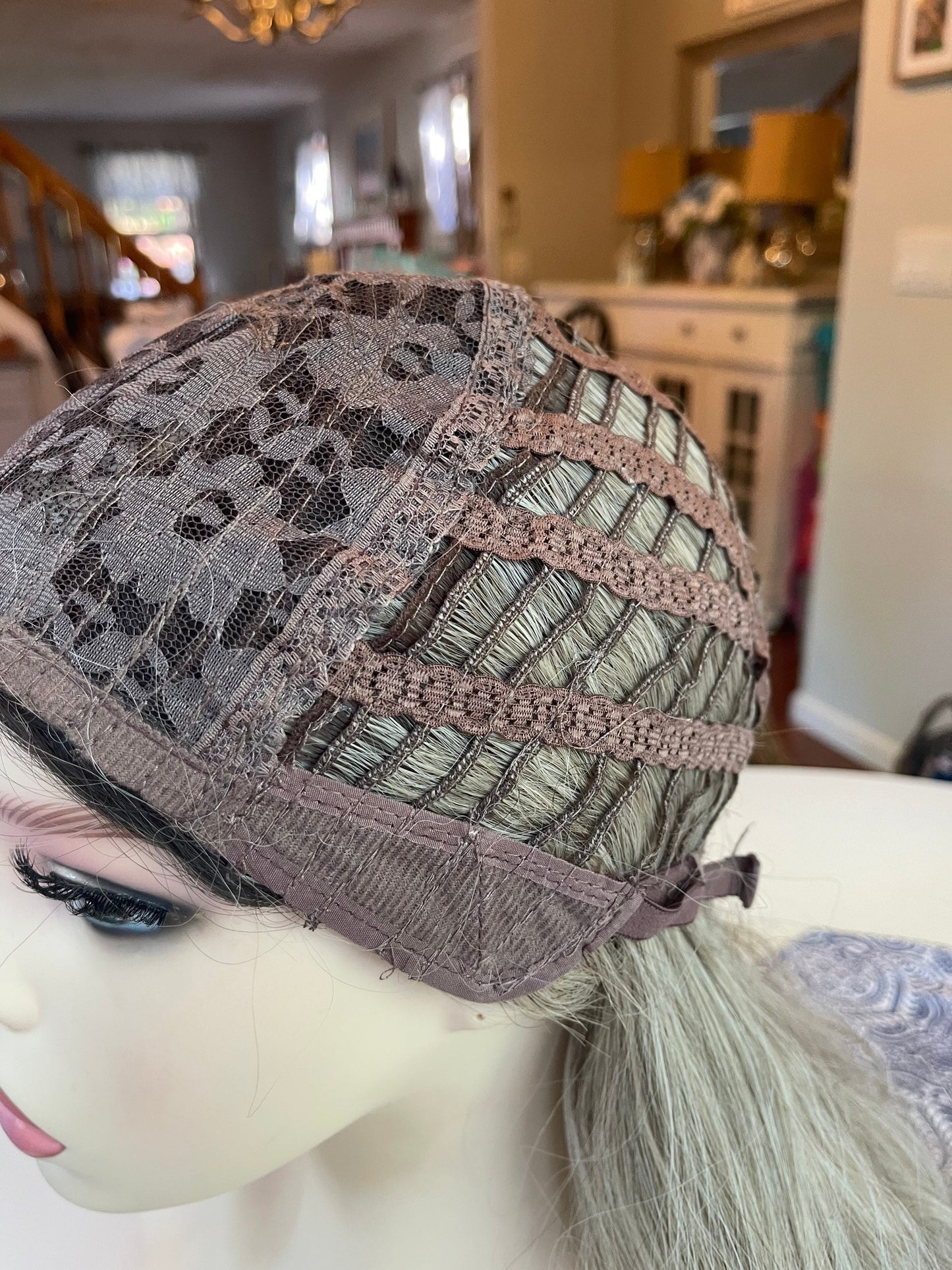 Glastonbury Goddess Gray Blonde Wig Long Wig Straight Curl Hair Loss Chemotherapy Trichotillomania Fashion Wig Hair Loss