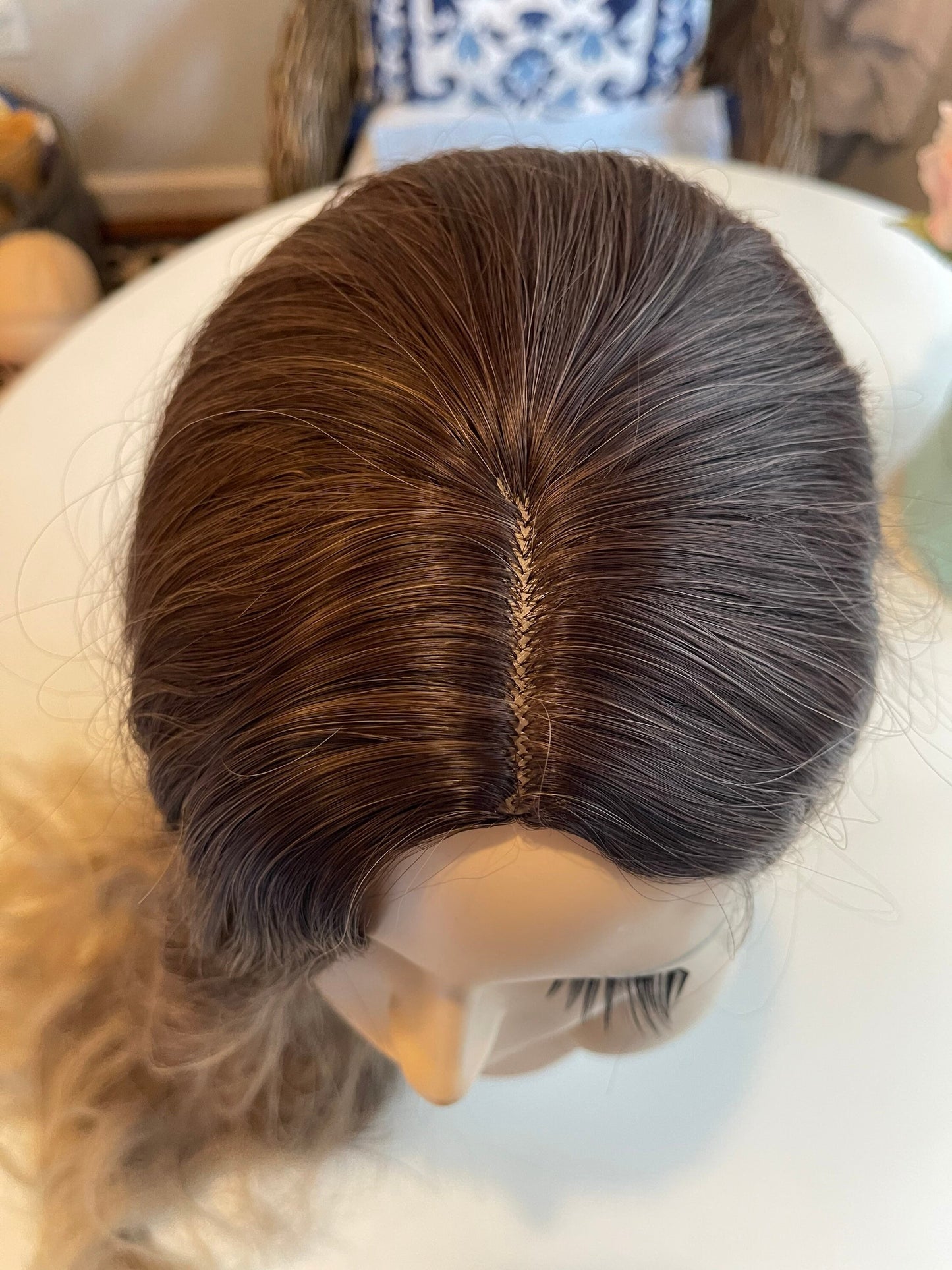 Miss Deere Natural Wig Ashy Light Brown Wig Balayage Wig Ombre Wig Long Wig Wavy Curl Hair Loss Chemotherapy Hard Front Wig