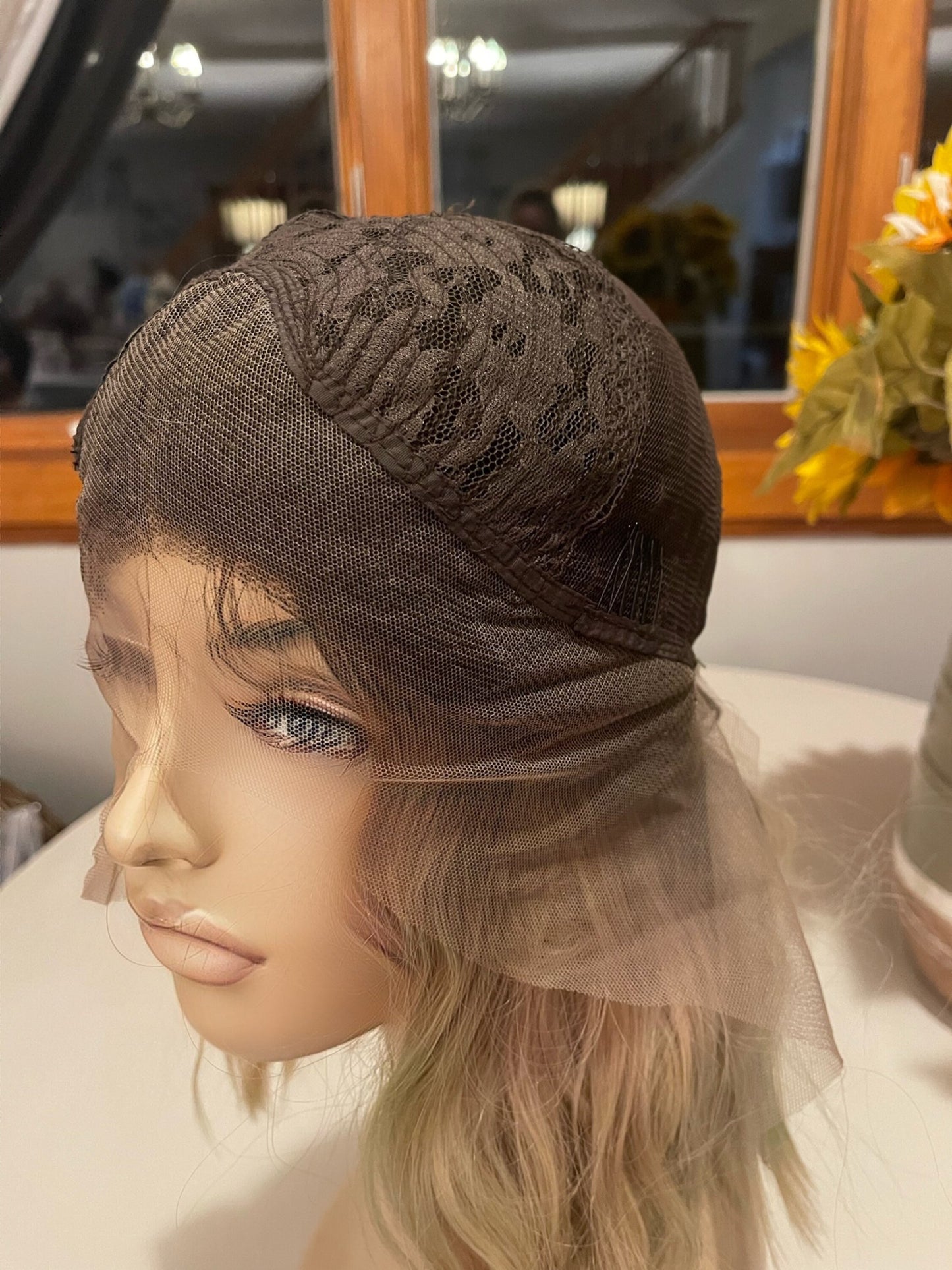 Shea Pastel Glow Wig Pale Pastels Blonde Center Part Blonde Wig Color Shorter Wig Lace Frontal Wig Short Wig Hand Tied